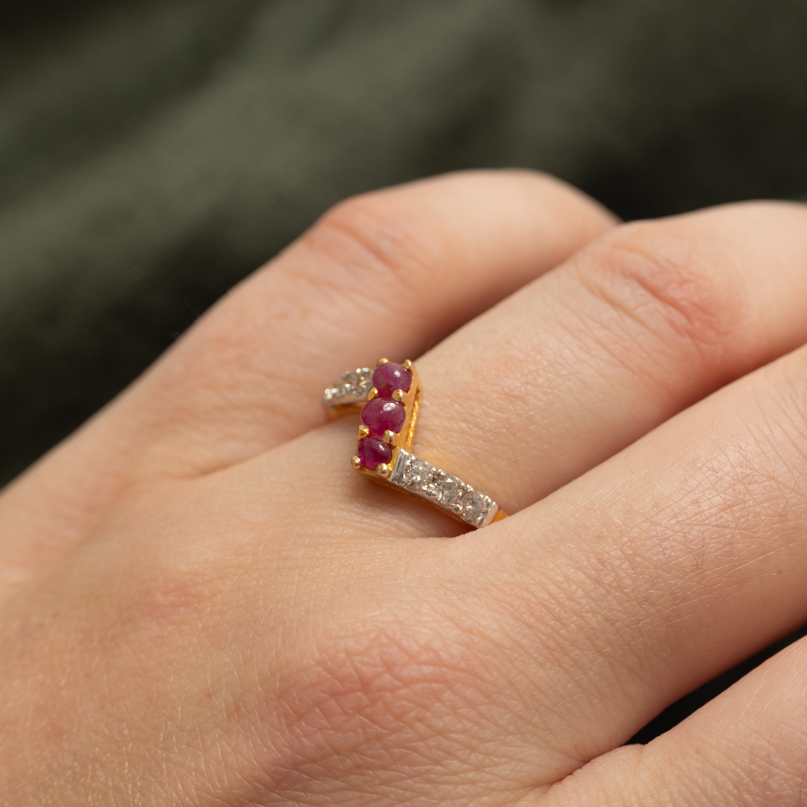 Ruby & Diamond Zig Zag Ring | 0.36ctw, 0.24ctw | SZ 7.5