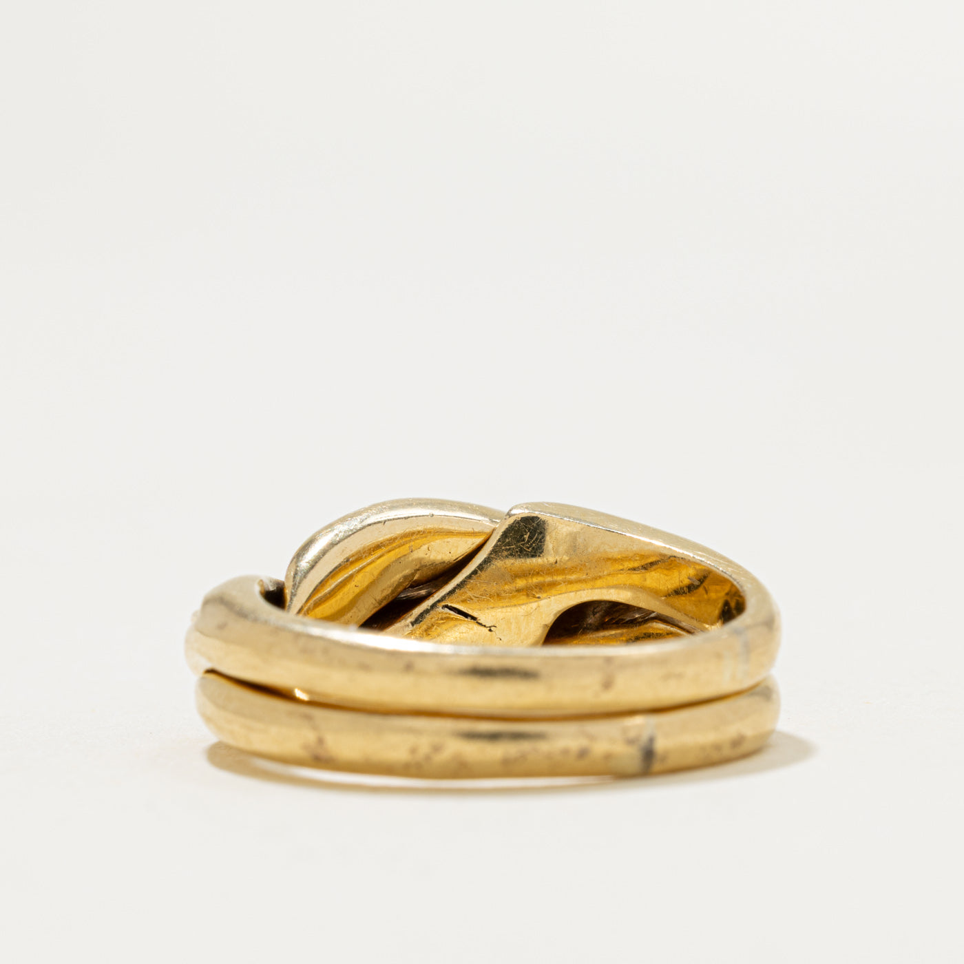 18k Diamond Accented Twisted Puzzle Ring | 0.25ctw | SZ 4.75
