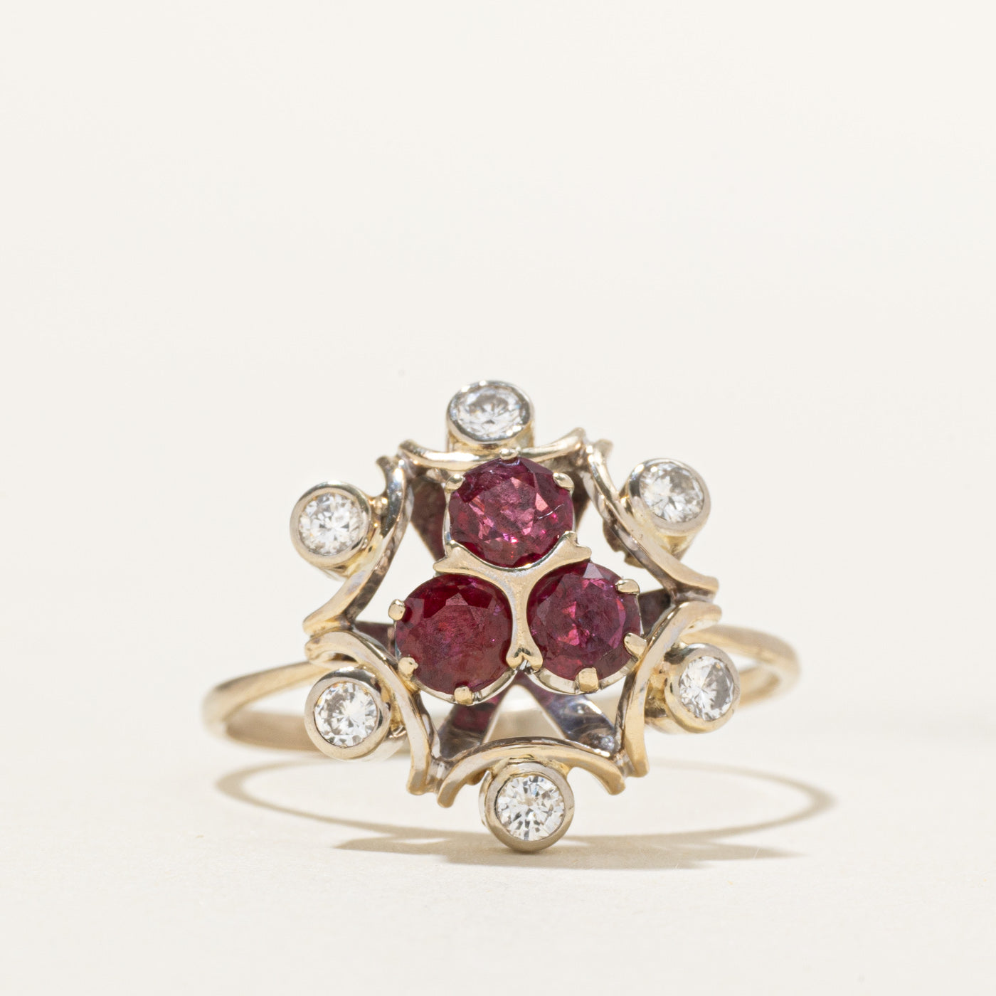 Scattered Ruby & Diamond Cluster Ring | 1.05ctw, 0.30ctw | SZ 10