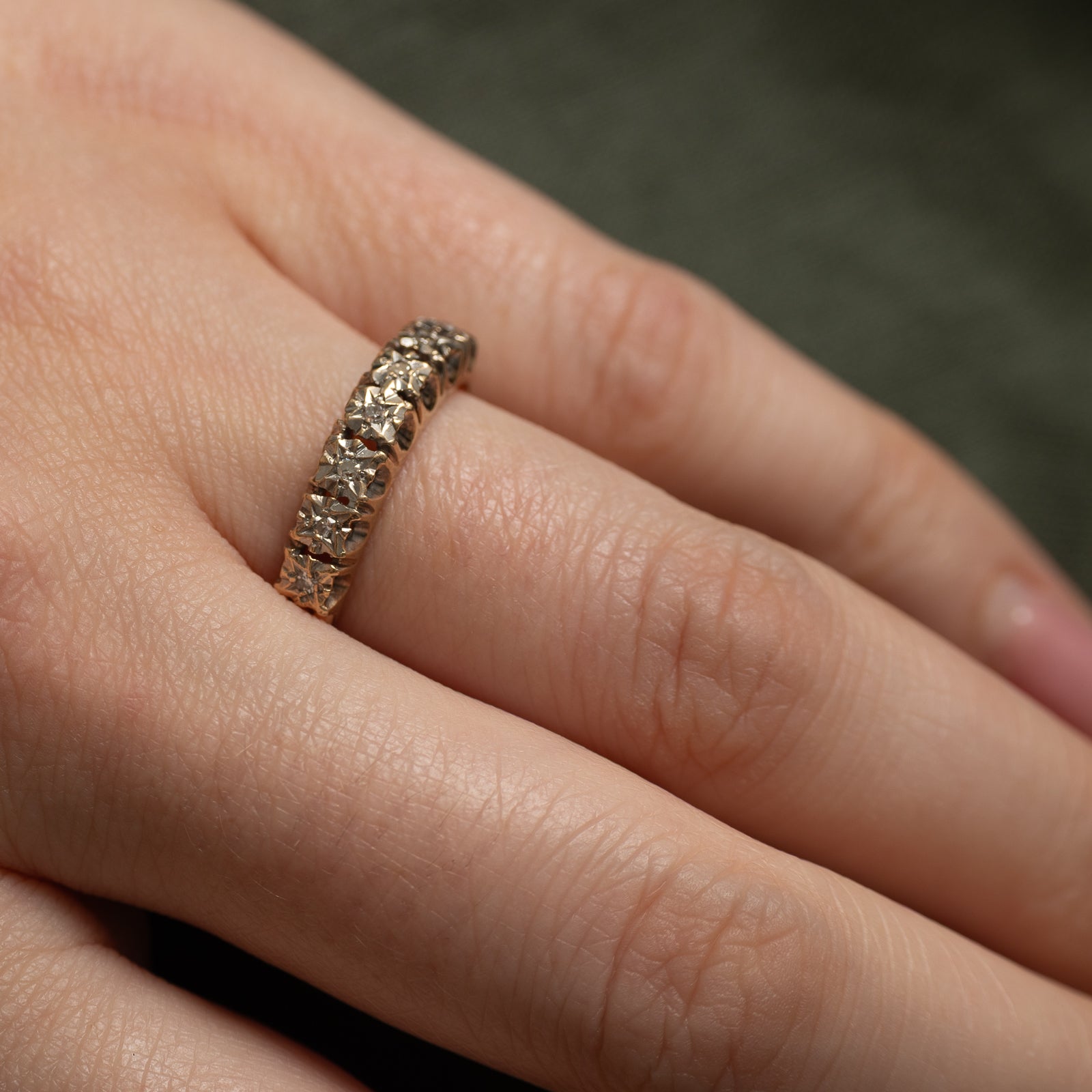 1975 Birmingham Semi Eternity Diamond Ring | 0.05ctw | SZ 7.25