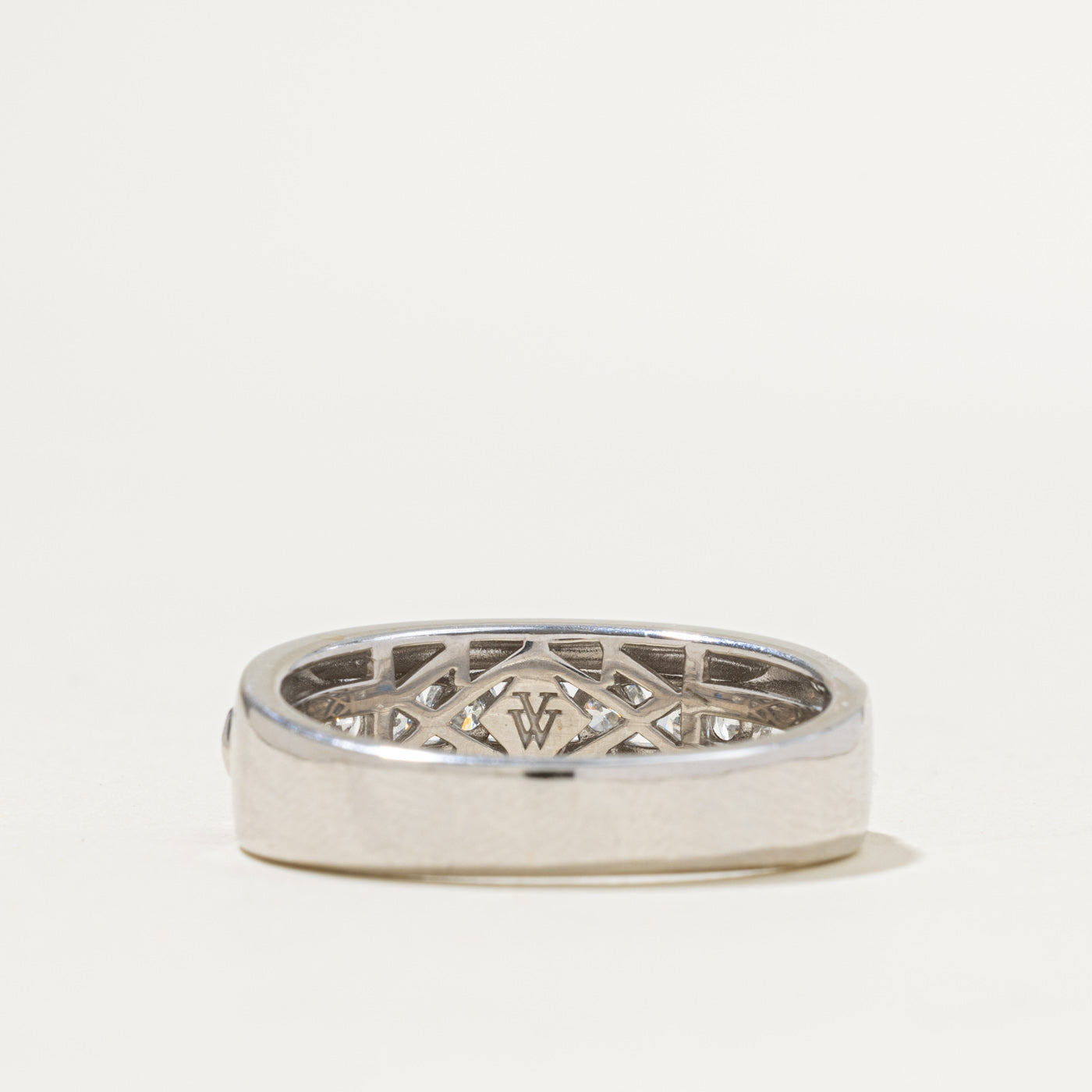 'Vera Wang' Channel Set Diamond & Sapphire Accented Band | 0.90ctw, 0.13ctw | 5.10mm | SZ 12.25