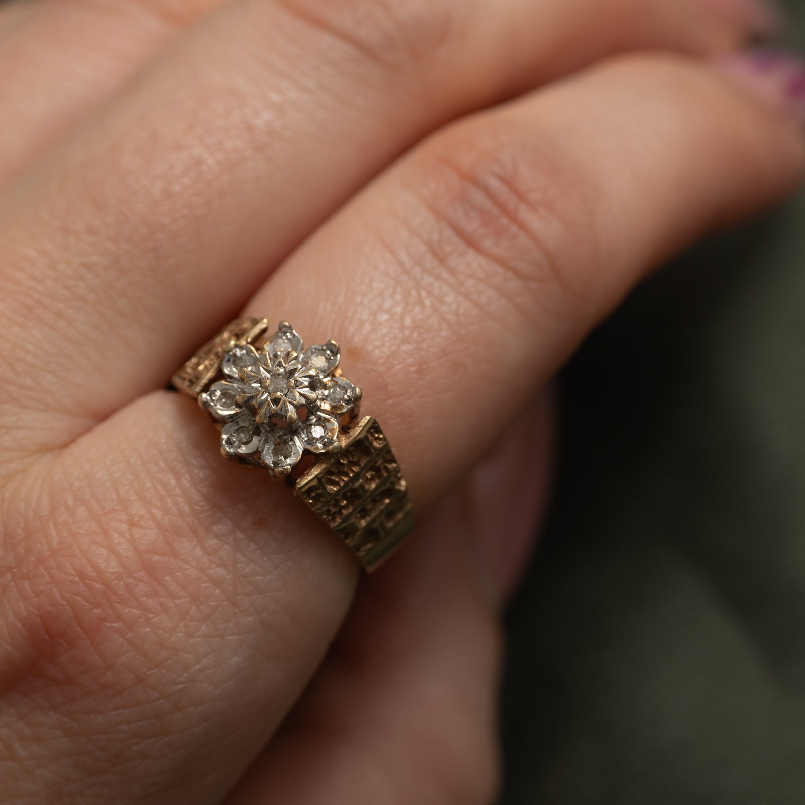 1979 Birmingham Diamond Cocktail Ring | 0.05ctw | SZ 7