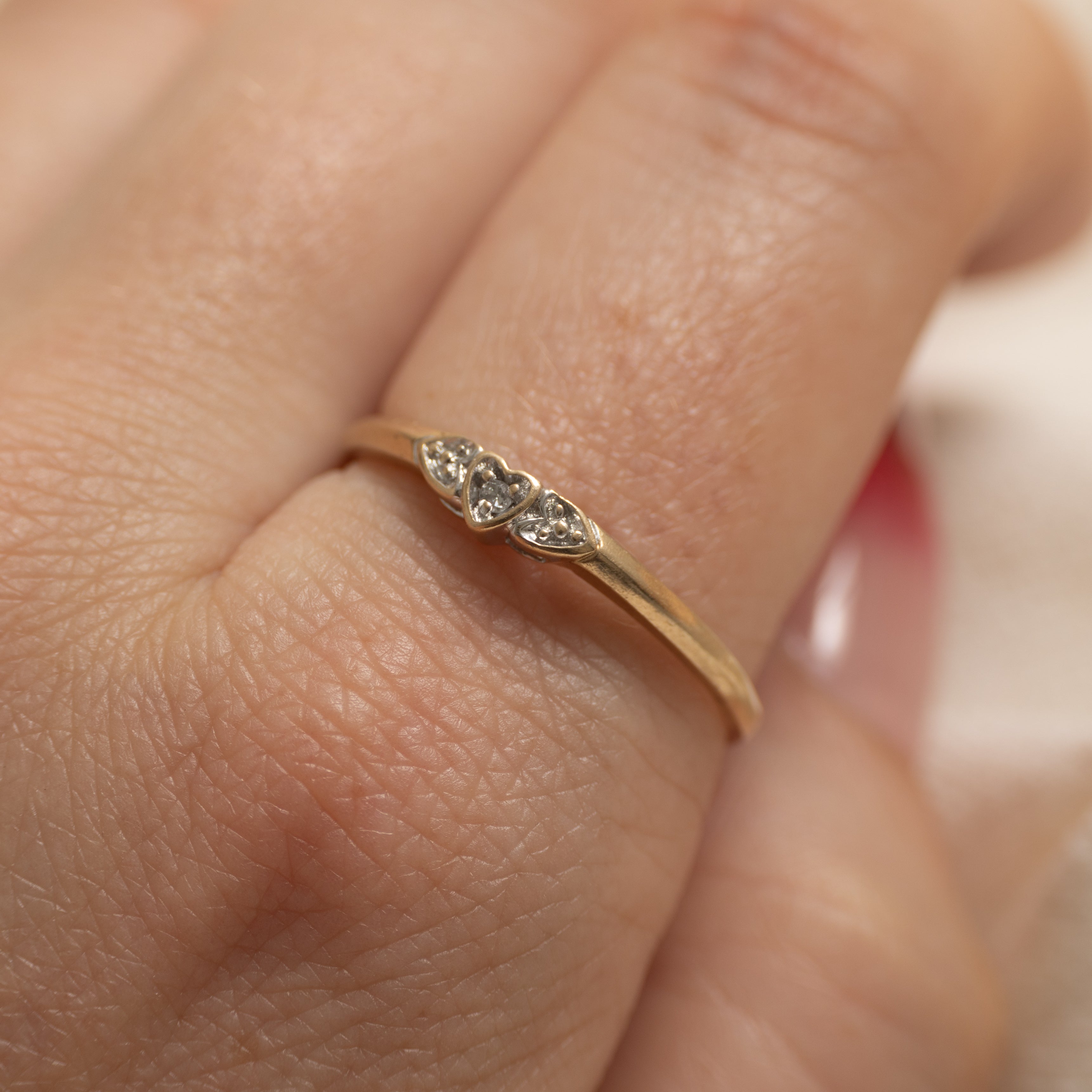 10k Solitaire Diamond Heart Ring | SZ 10
