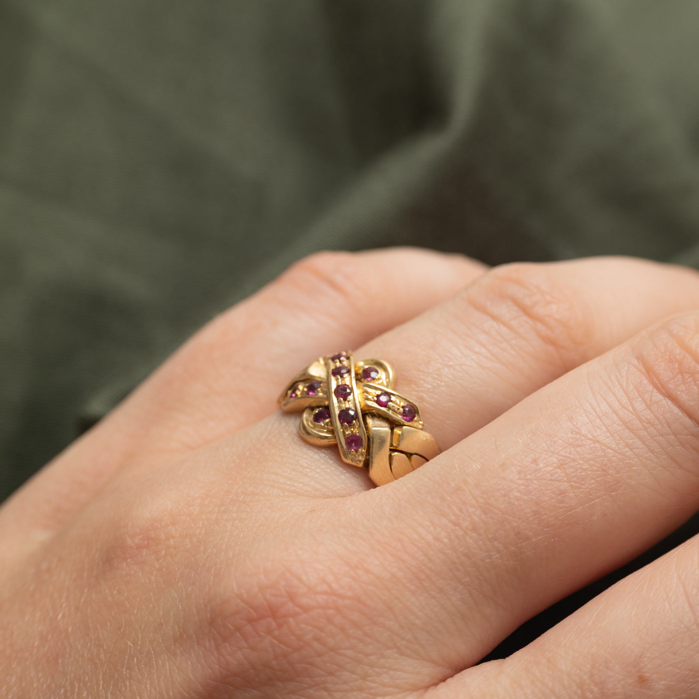 Ruby Puzzle Ring | 0.32ctw | SZ 6.75