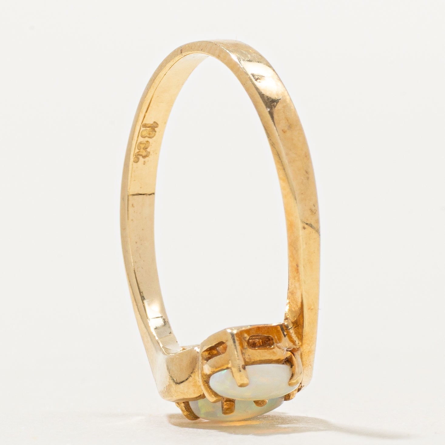 Three Stone Opal Bypass Ring | 0.35ctw | SZ 4.5