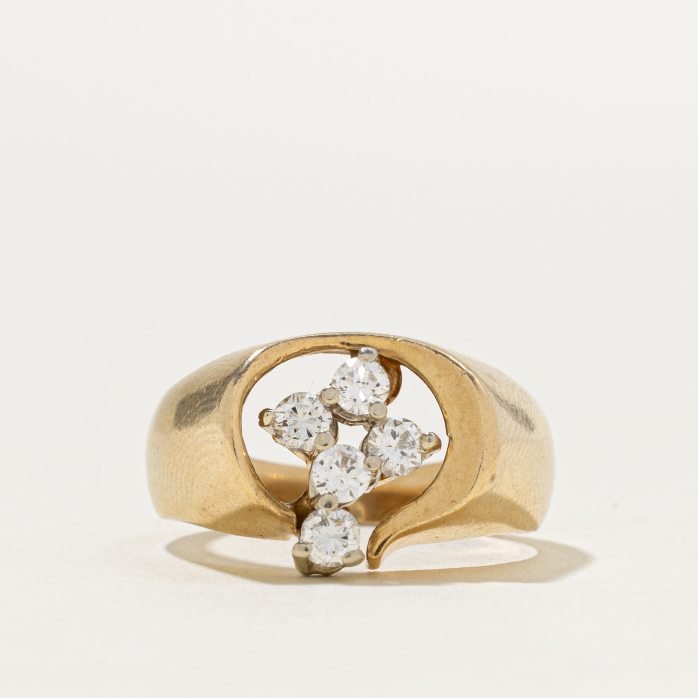 14k Diamond Openwork Abstract Cocktail Ring | 0.35ctw | SZ 5.5