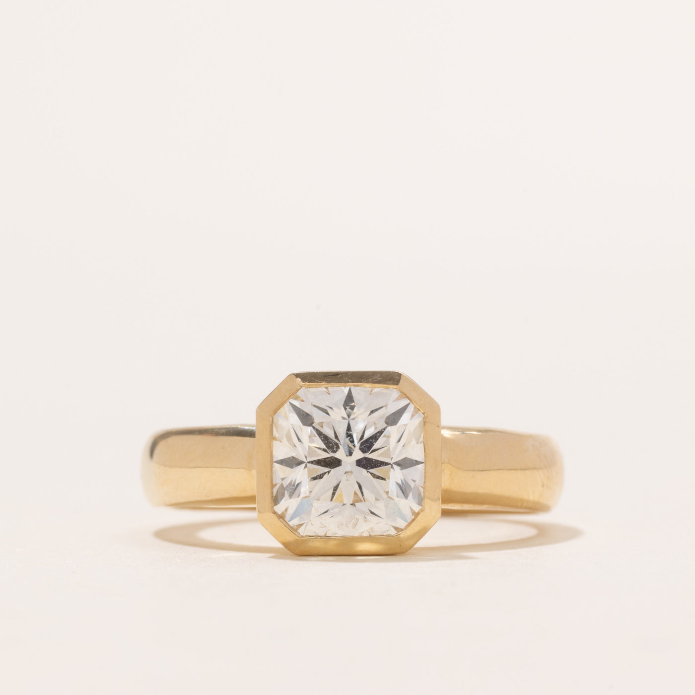 '100 Ways' 14k Yellow Gold Bezel Set Asscher Diamond Ring | 2.13ct | SZ 7
