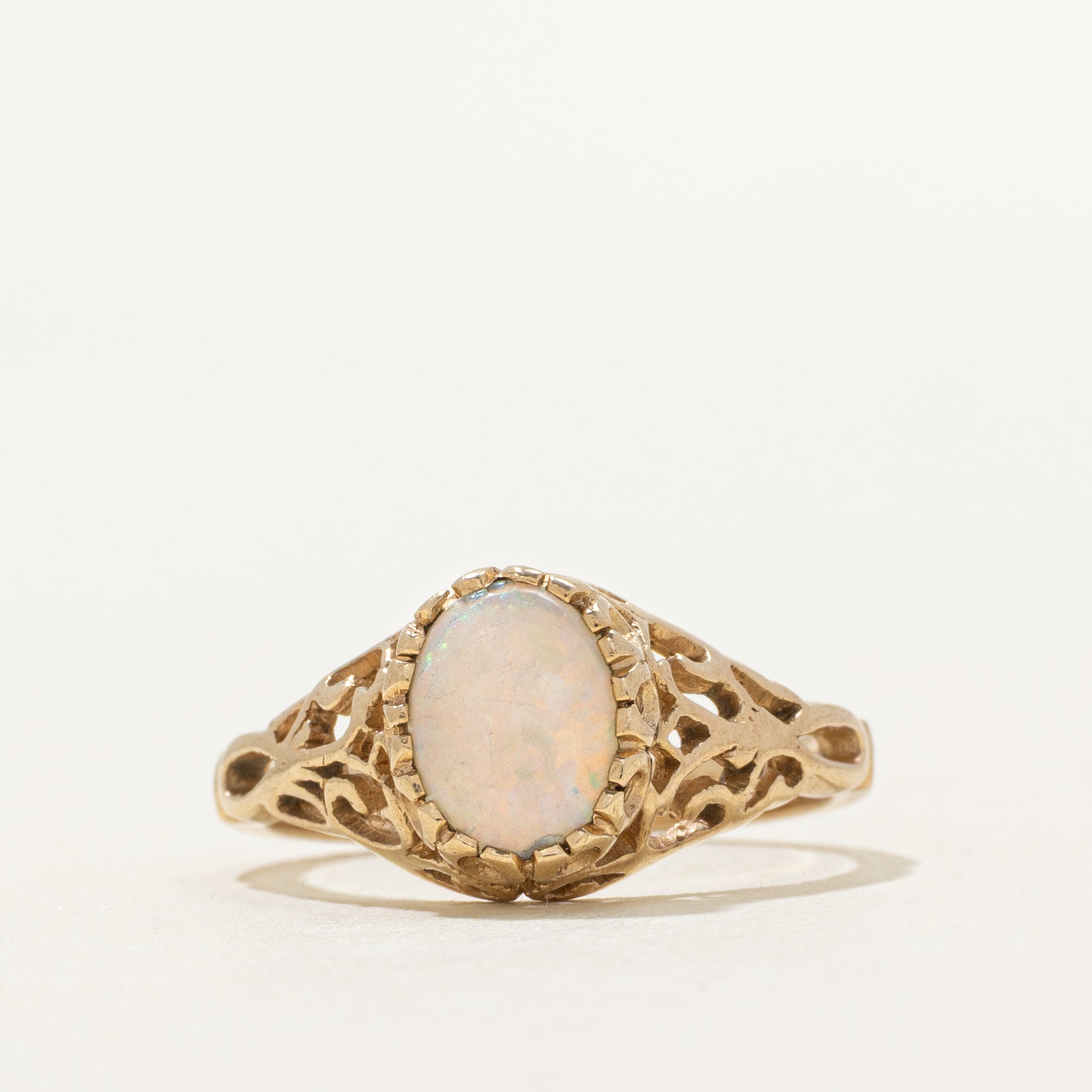 Cabochon Opal Openwork Ring | 0.54ct | SZ 6