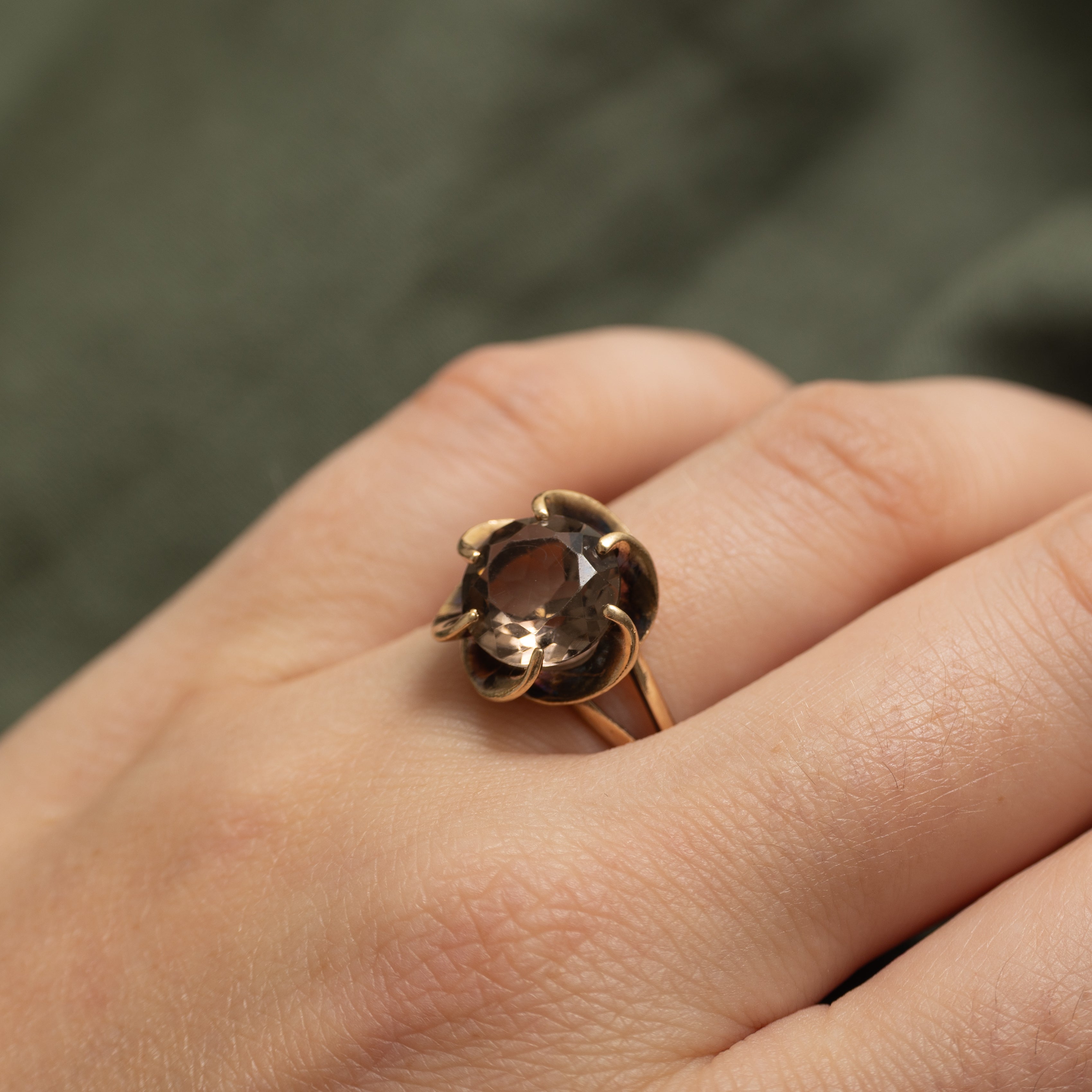 Smoky Quartz Openwork Cocktail Ring | 3.50ct | SZ 7