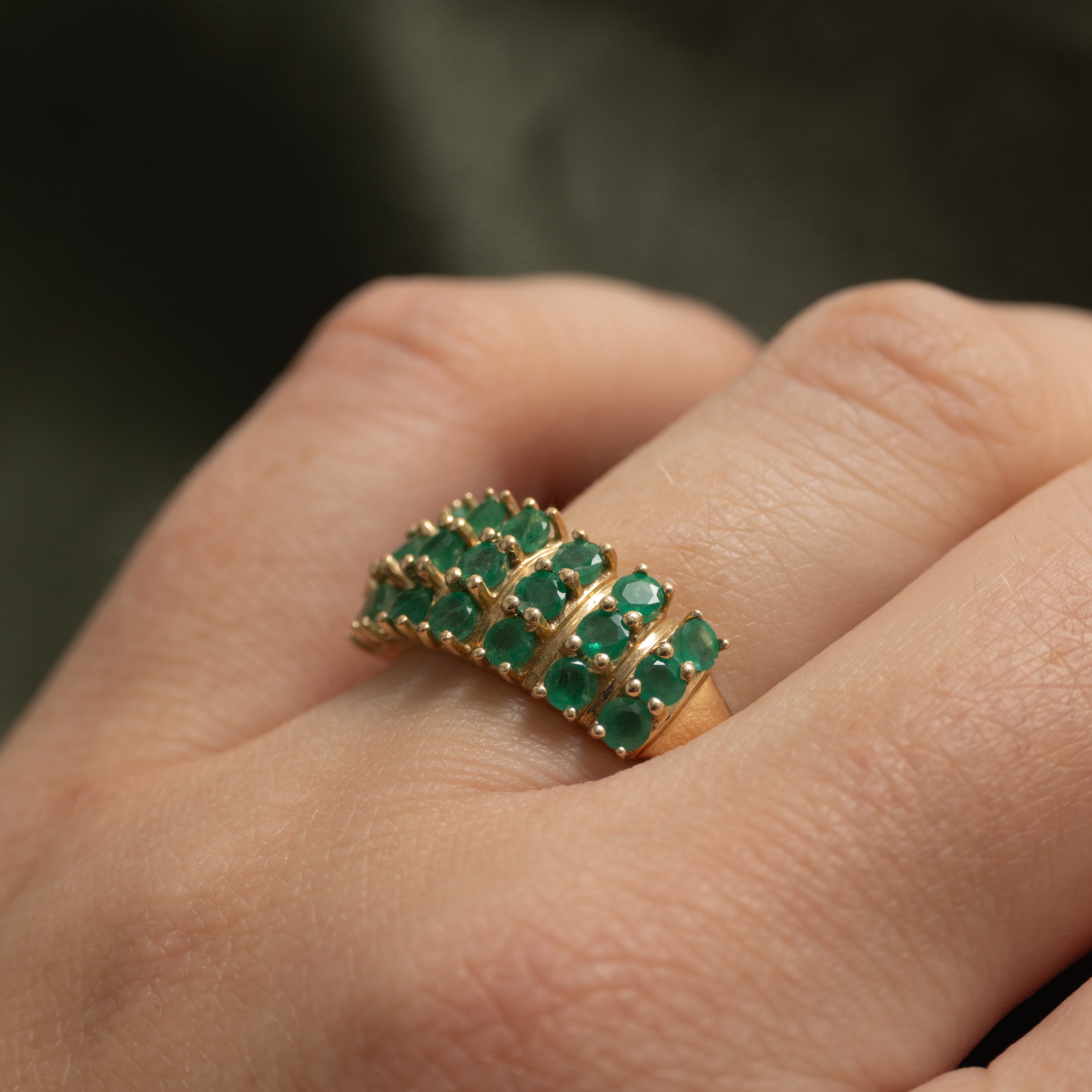 Multi Column Emerald Ring | 0.96ctw | SZ 7