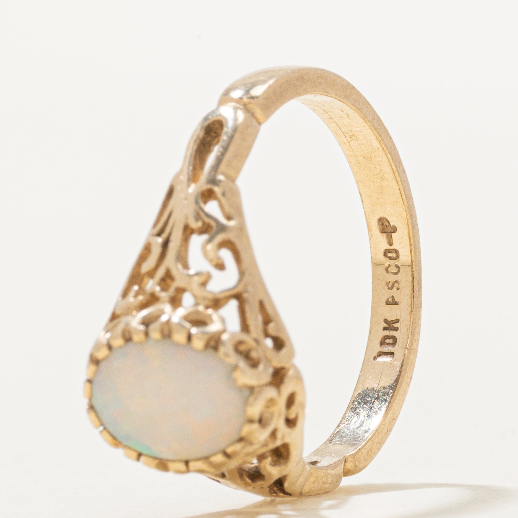 Cabochon Opal Openwork Ring | 0.54ct | SZ 6