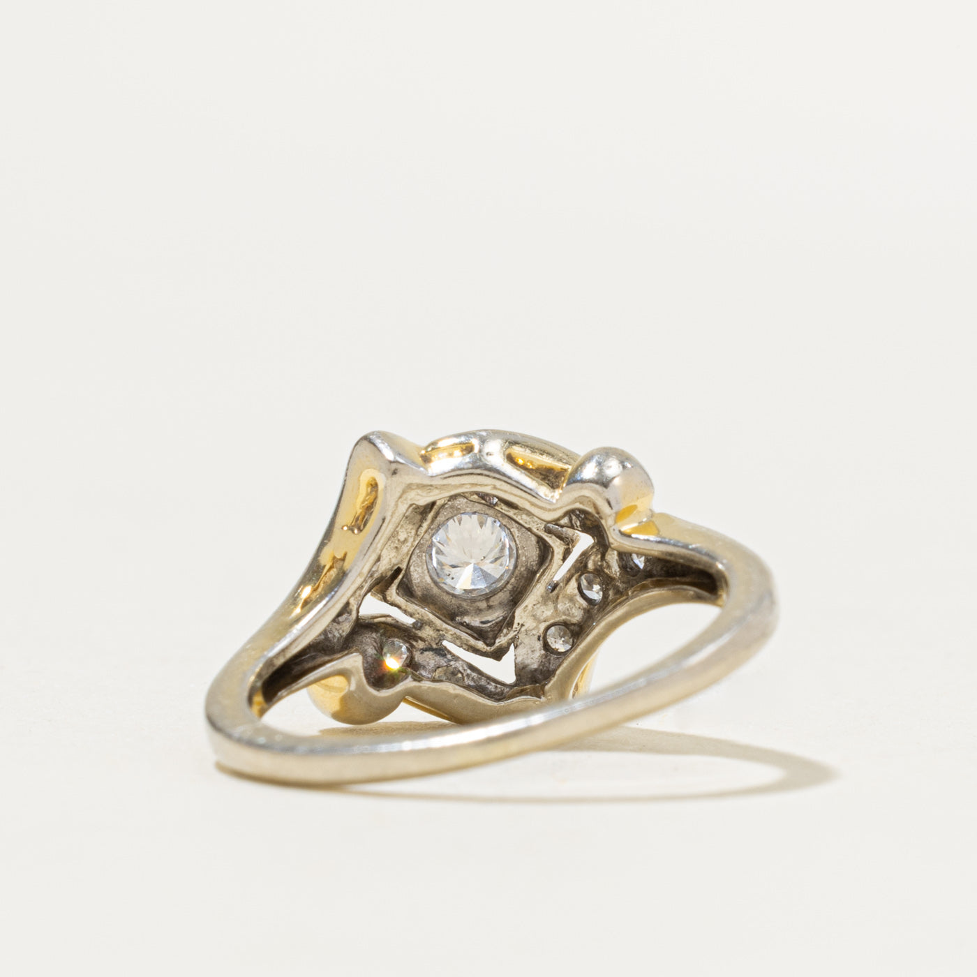 Illusion Set Diamond Scrollwork Cocktail Ring | 0.35ctw | SZ 6.25
