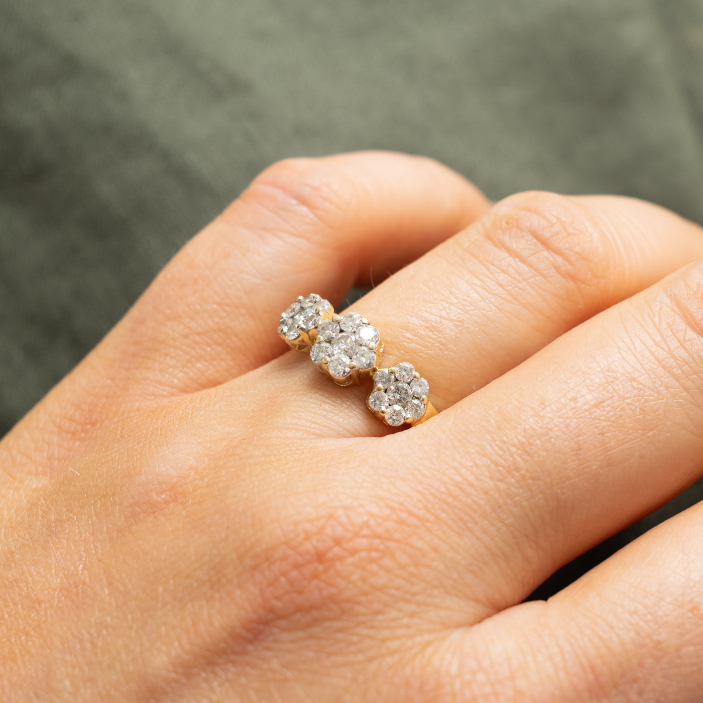 14k Diamond Mutli Floral Cluster Ring | 0.50ctw | SZ 7.75