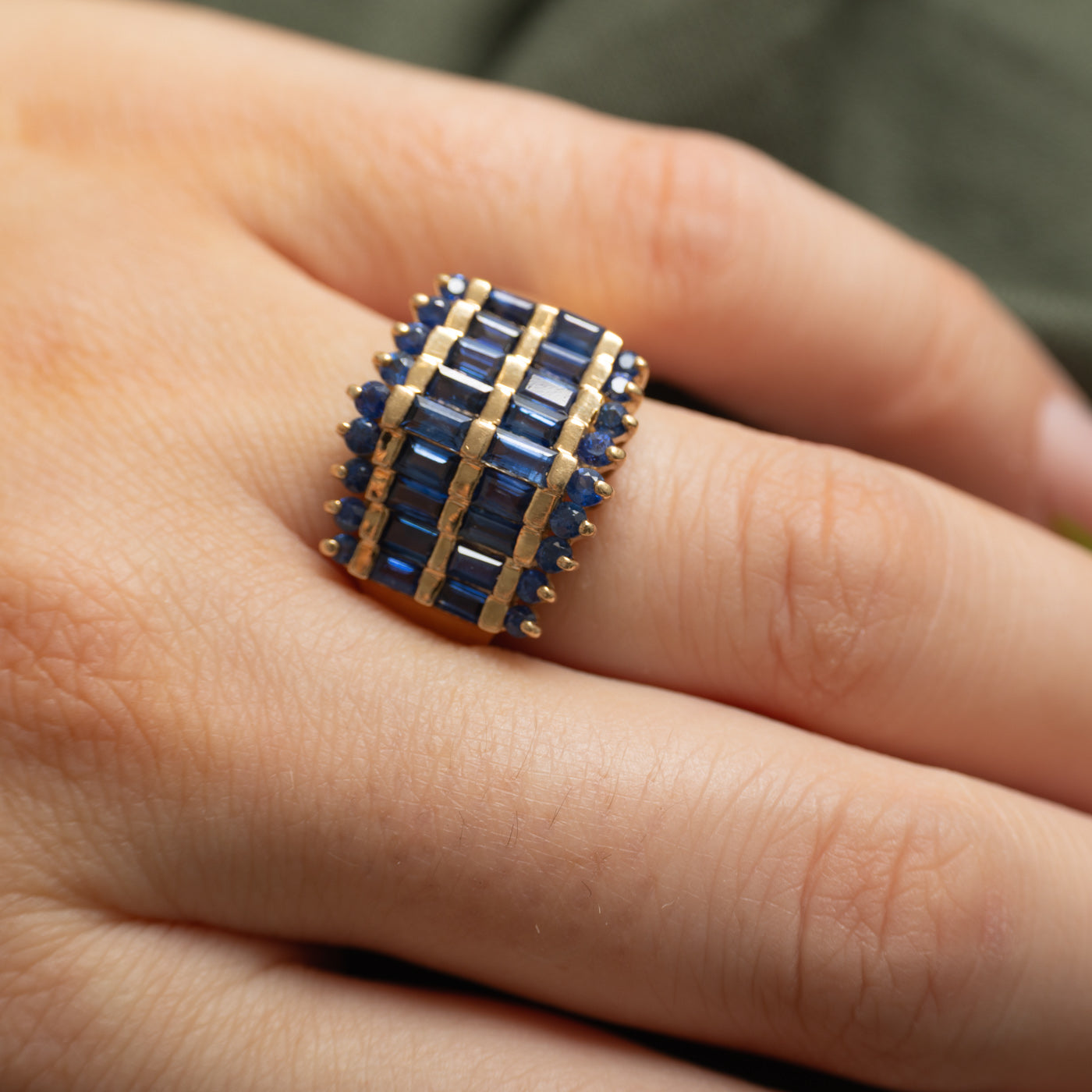 Multi Row Multi Cut Sapphire Ring | 1.80ctw | SZ 7.75