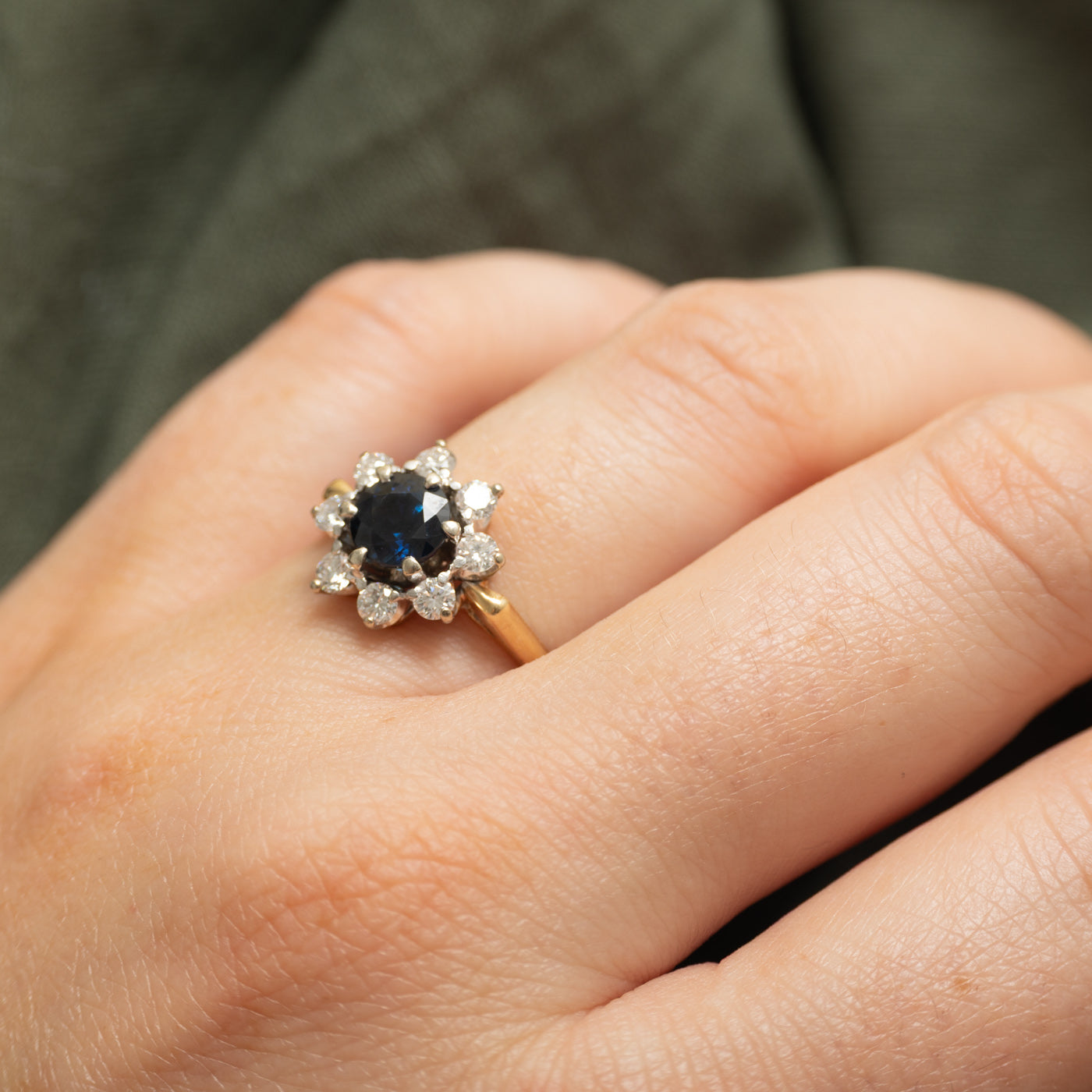 Sapphire & Diamond Petal Ring | 1.00ct, 0.40ct | SZ 5.5