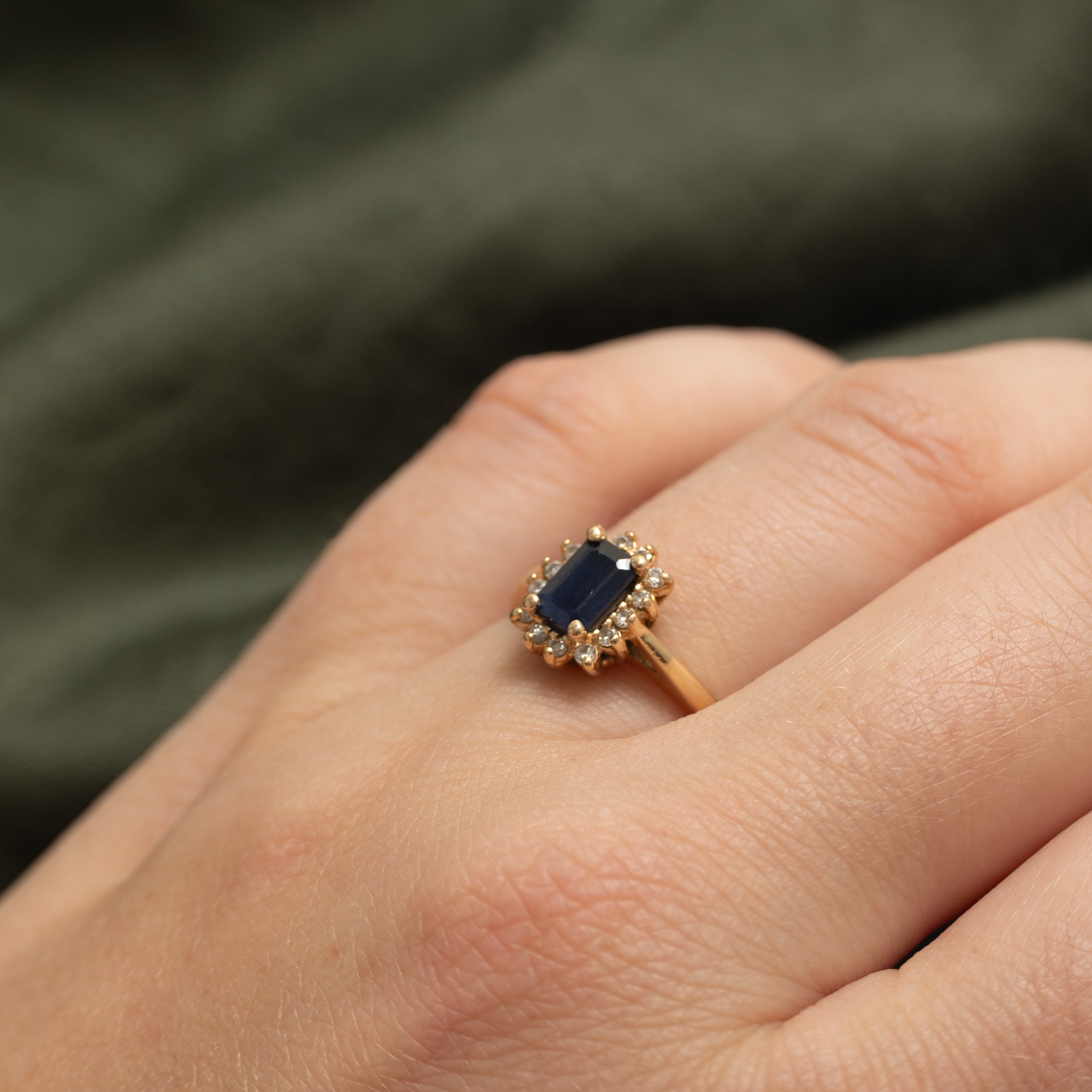 Sapphire & Diamond Petal Ring | 0.75ct, 0.11ctw | SZ 6.5