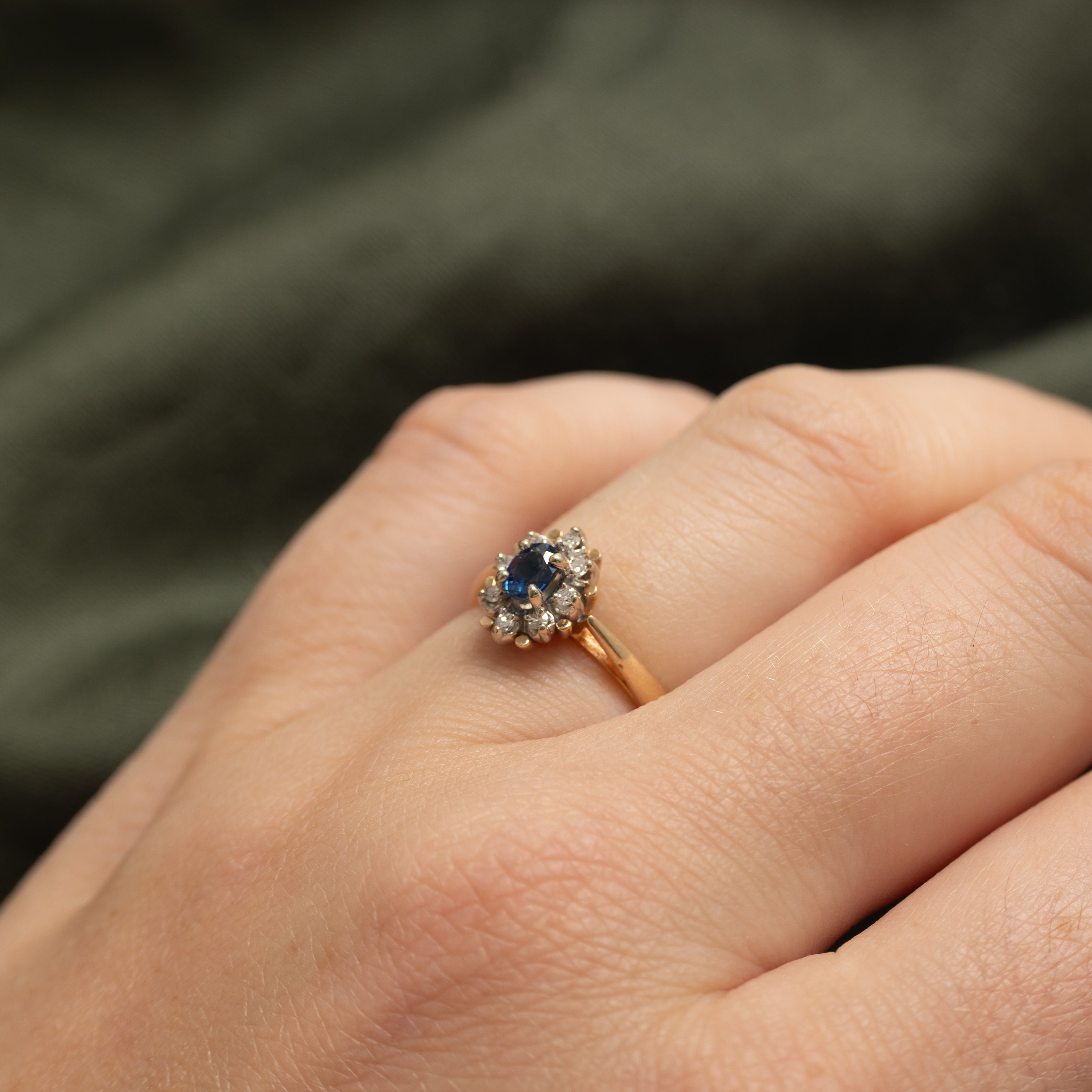 Sapphire & Diamond Petal Ring | 0.26ct, 0.06ctw | SZ 4.75