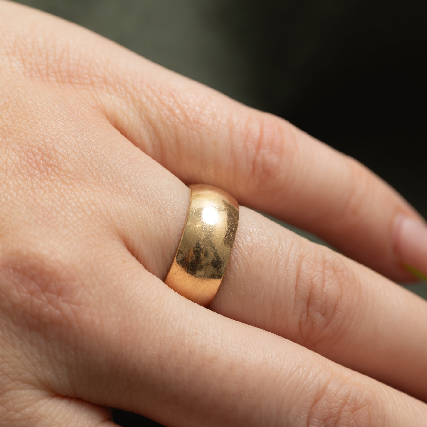 14k Yellow Gold Cigar Band | SZ 6.25