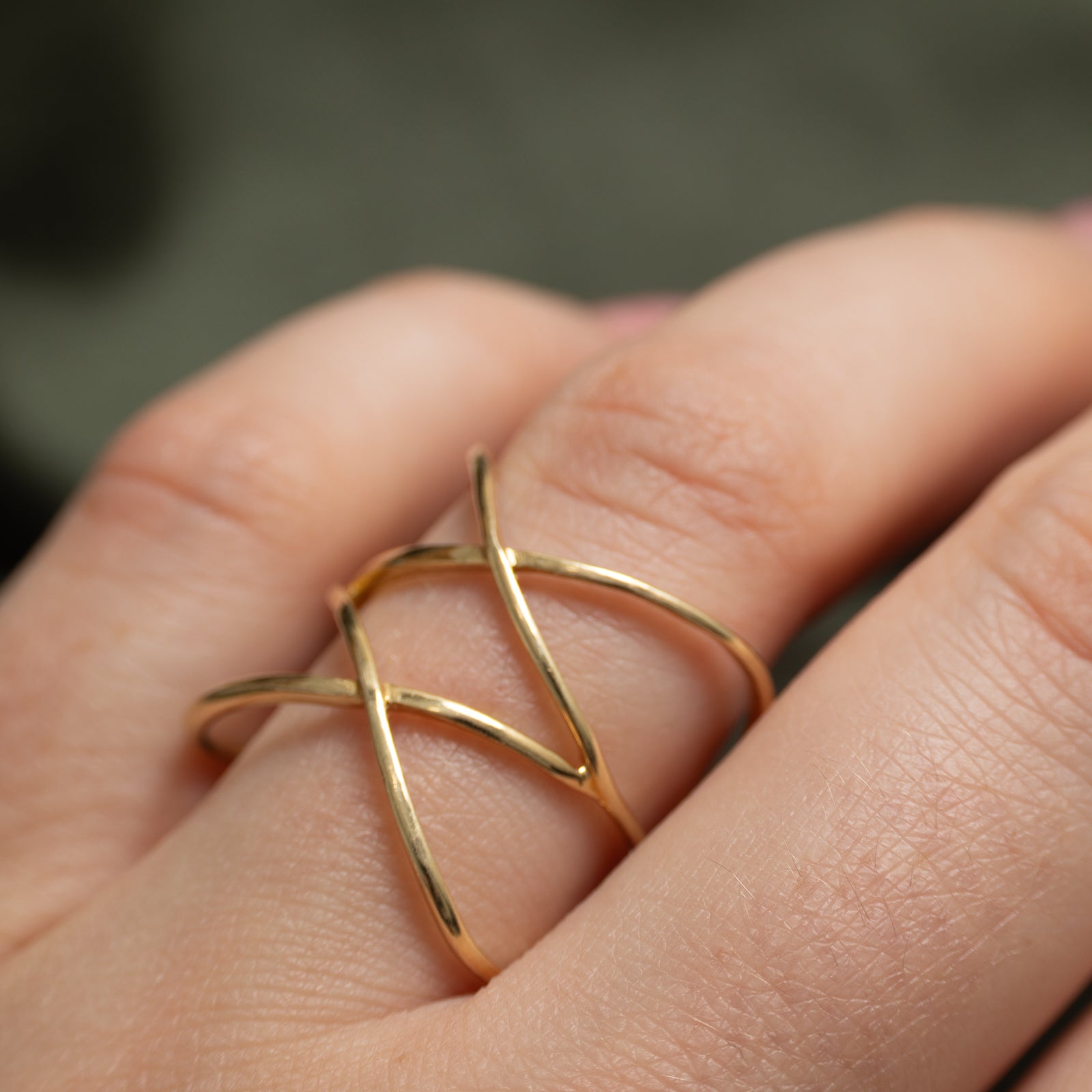 14k Yellow Gold Double Crossover Wrap Ring | SZ 7.25