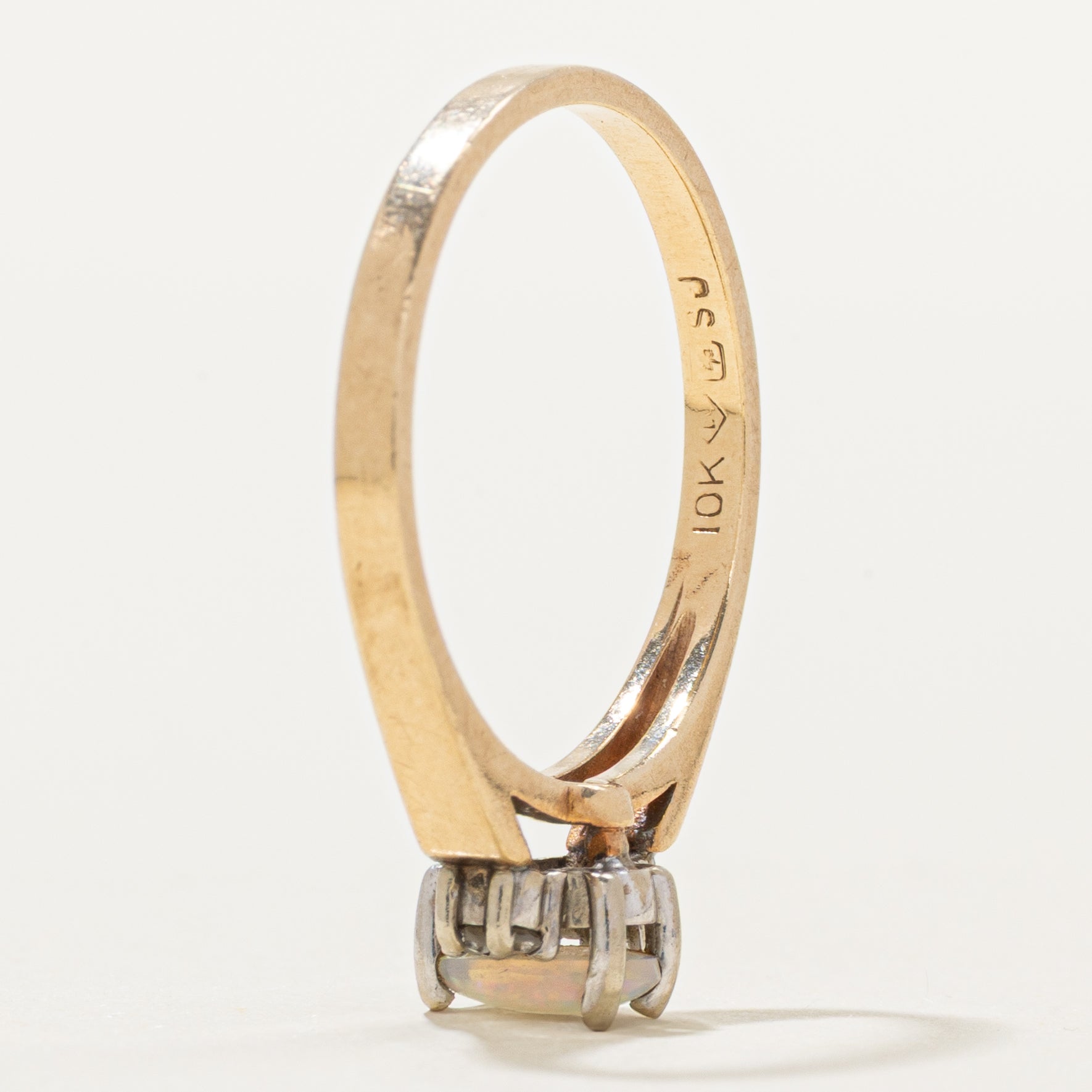 Cabochon Opal & Diamond Ring | 0.18ct, 0.08ctw | SZ 6