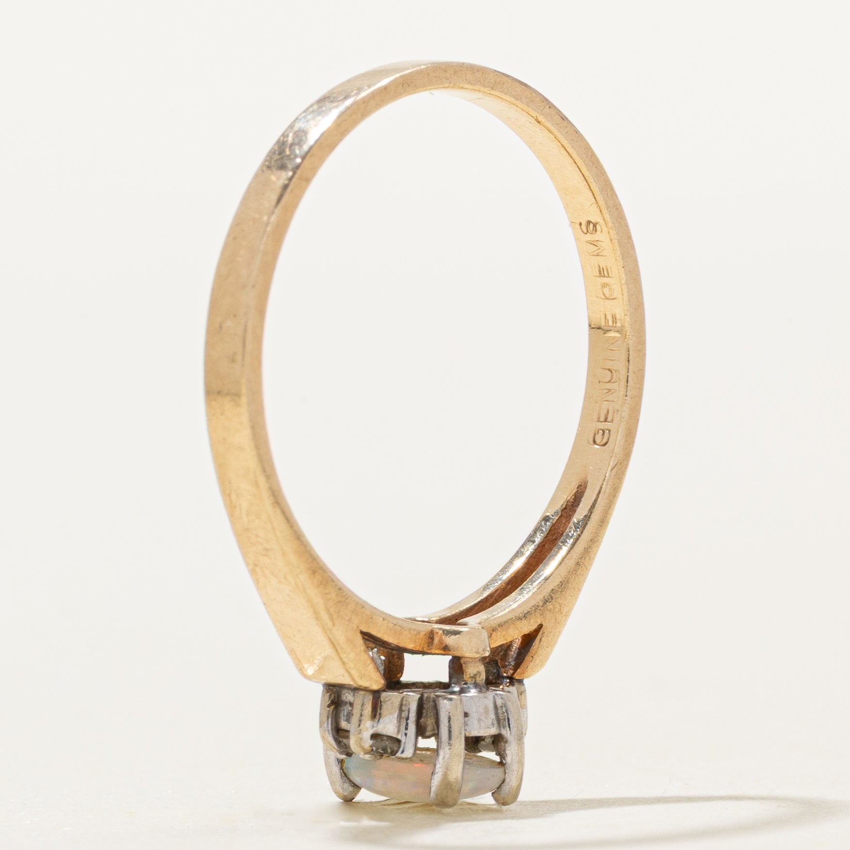 Cabochon Opal & Diamond Ring | 0.18ct, 0.08ctw | SZ 6