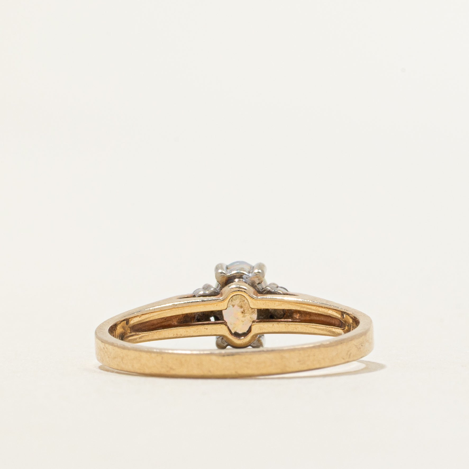 Cabochon Opal & Diamond Ring | 0.18ct, 0.08ctw | SZ 6