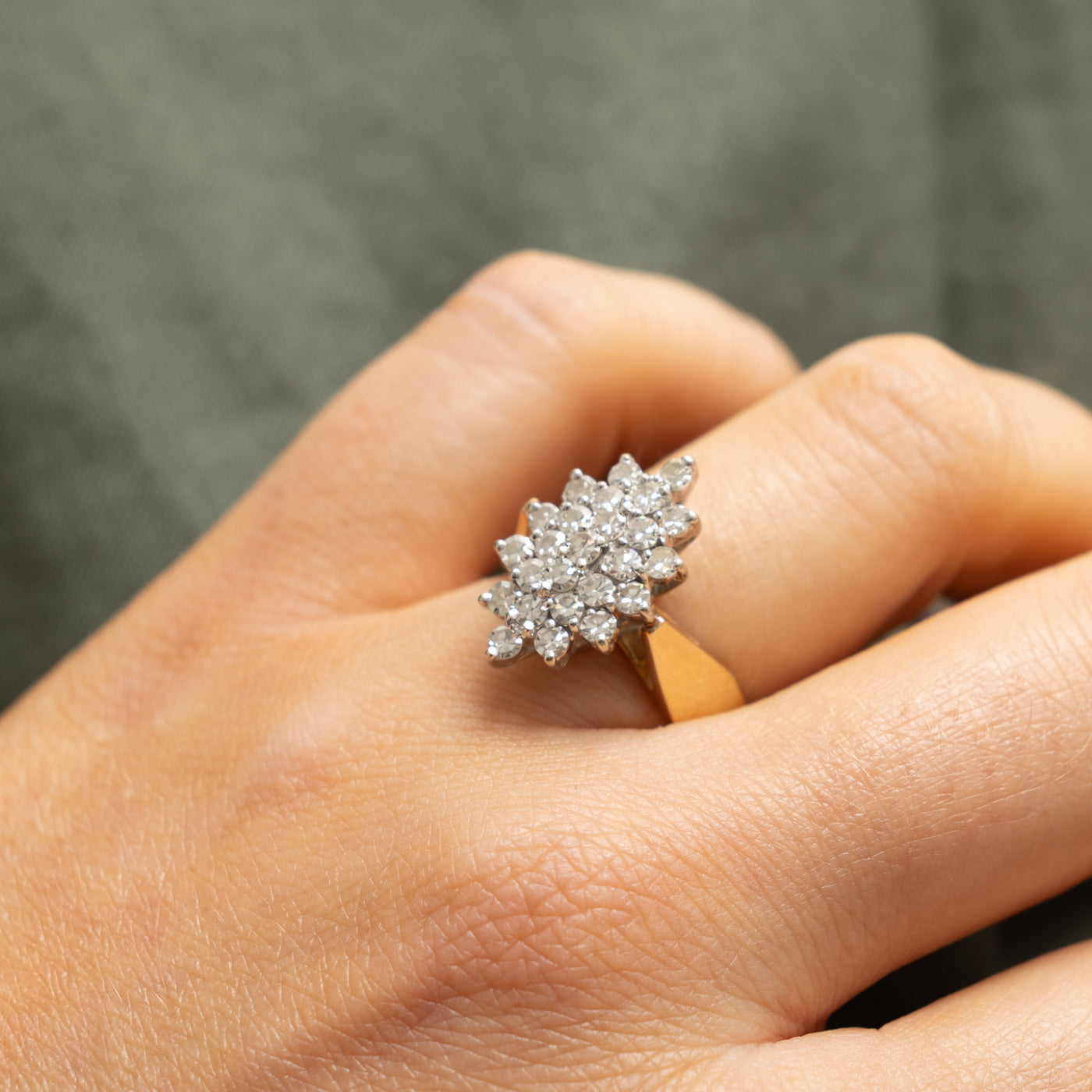 14k Diamond Cluster Marquise Cocktail Ring | 0.64ctw | SZ 7