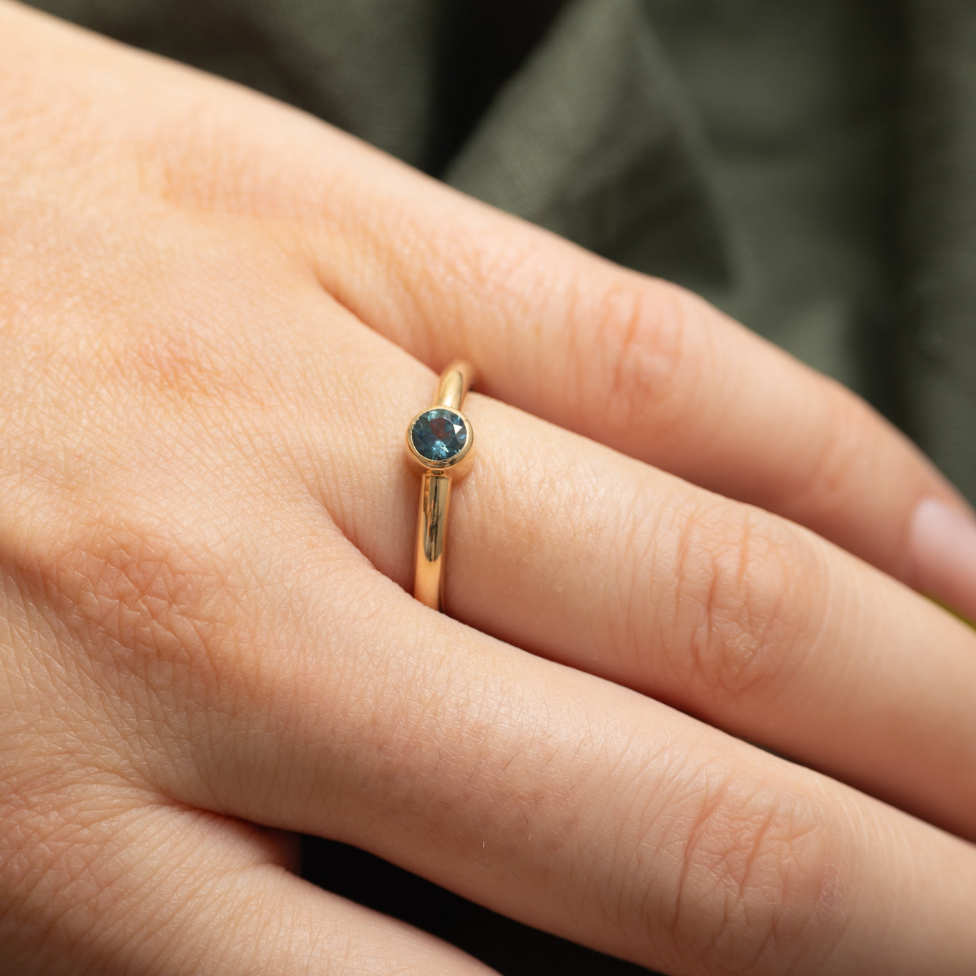 Solitaire Bezel Set Sapphire Ring | 0.27ct | SZ 6.5