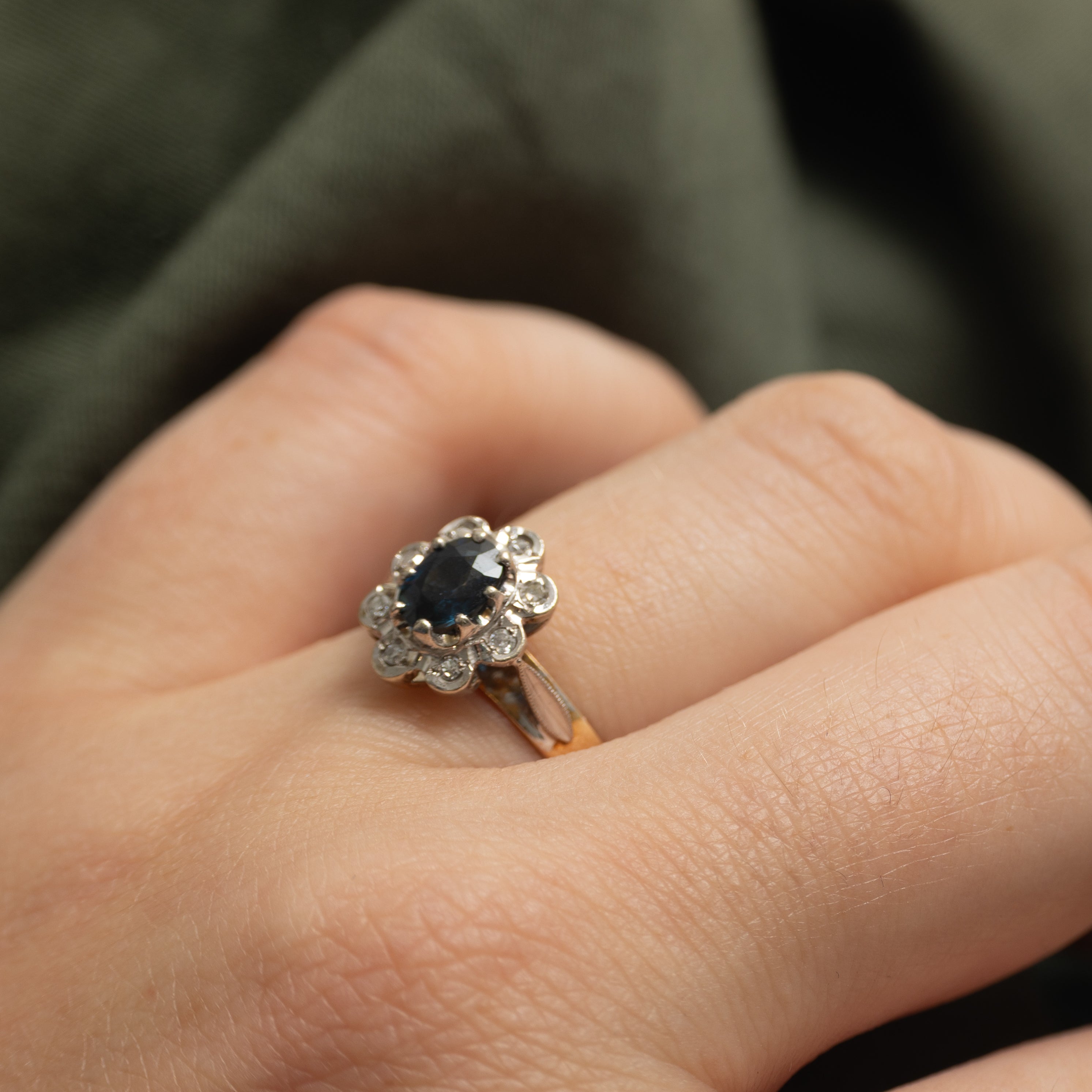 Sapphire & Diamond Daisy Ring | 0.36ct, 0.08ctw | SZ 6.25