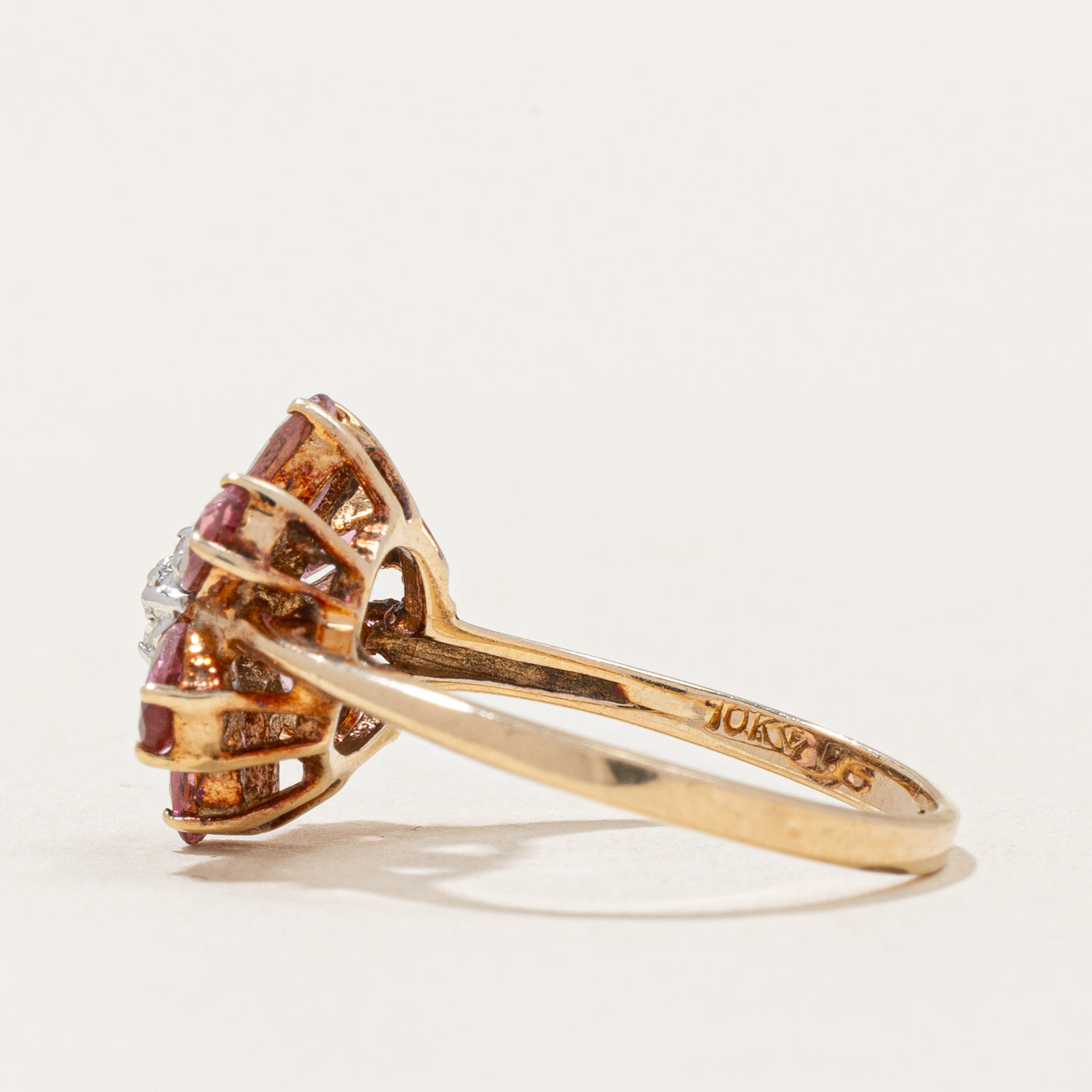 Bague Fleur en Tourmaline et Diamants | 1,02 ct, 0,04 ct | Taille 7 | 