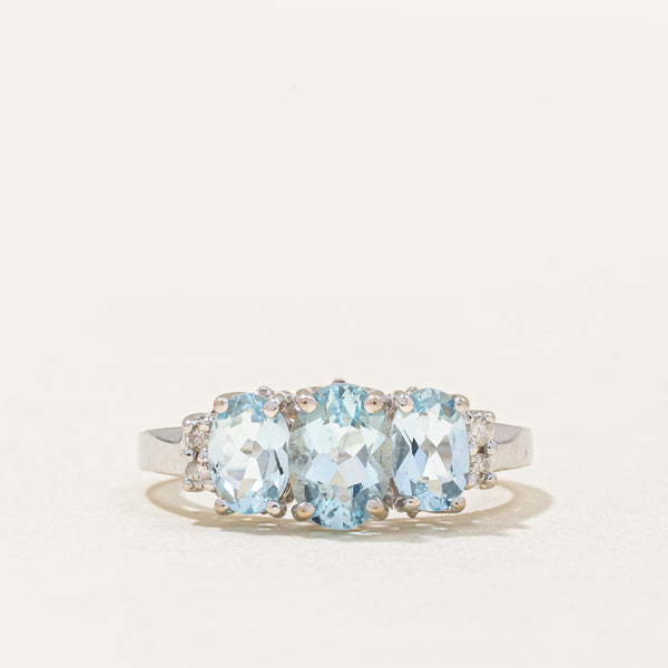 Aquamarine & Diamond Cocktail Ring | 1.30ctw, 0.04ctw | SZ 6.75 |