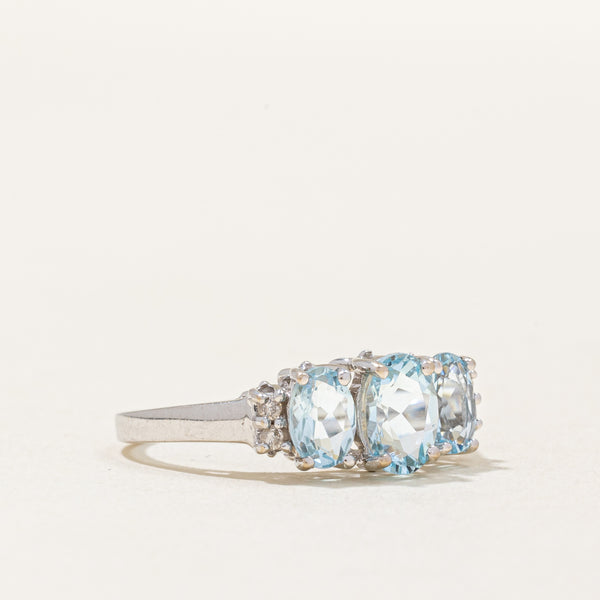 Aquamarine & Diamond Cocktail Ring | 1.30ctw, 0.04ctw | SZ 6.75 |