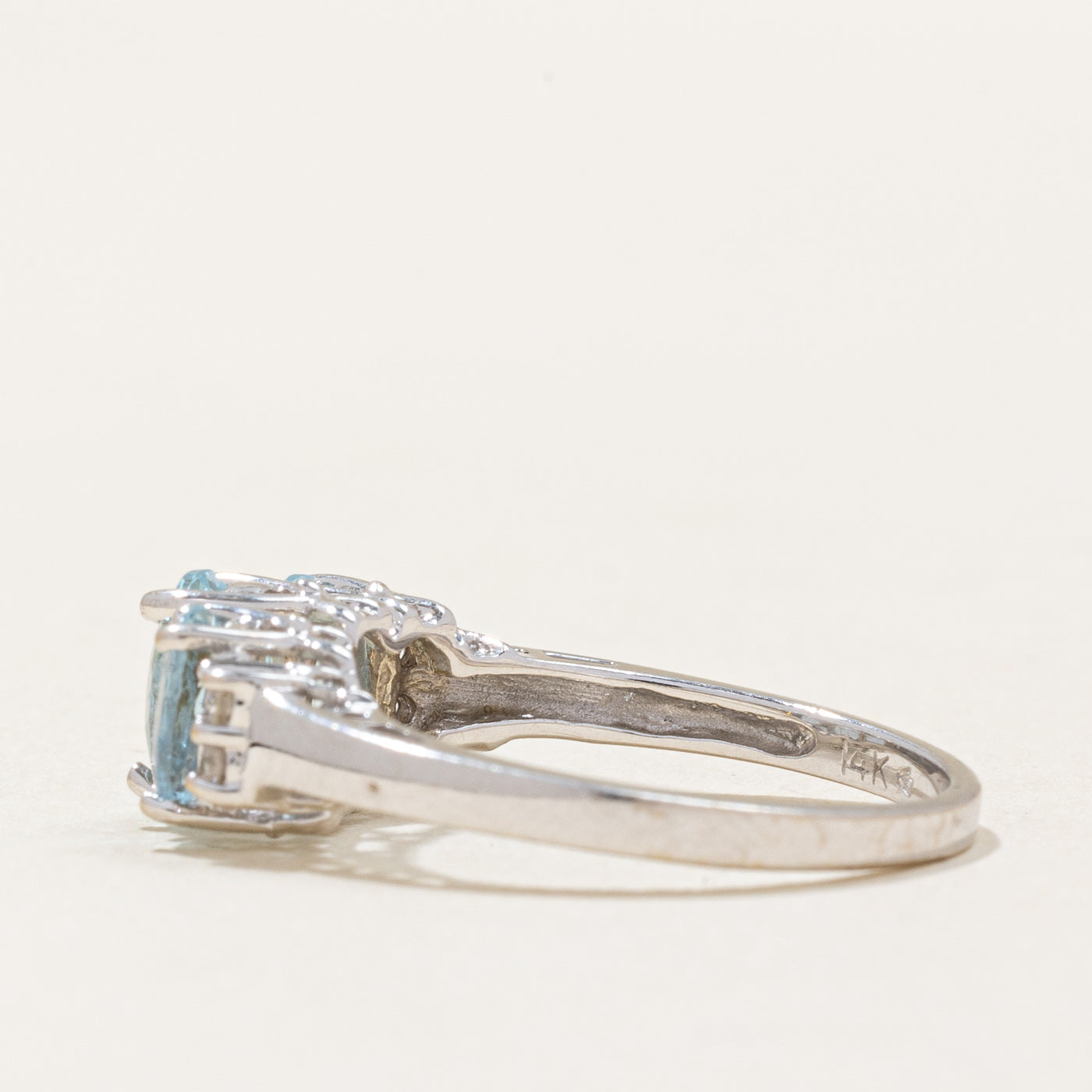 Aquamarine & Diamond Cocktail Ring | 1.30ctw, 0.04ctw | SZ 6.75 |