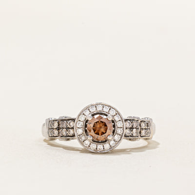 'Le Vian' Chocolate & Vanilla Diamond Halo Engagement Ring | 0.40ct, 0.88ctw | SZ 8.25 |