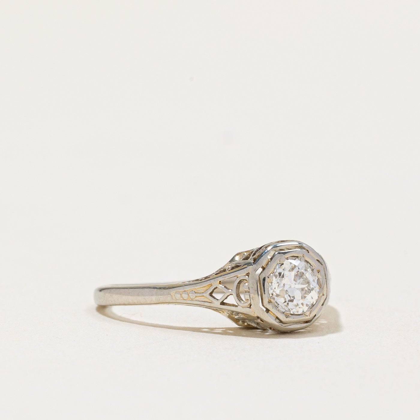 Edwardian Era Old European Cut Diamond Ring | 0.35ct SI2 G| SZ 5.5 |