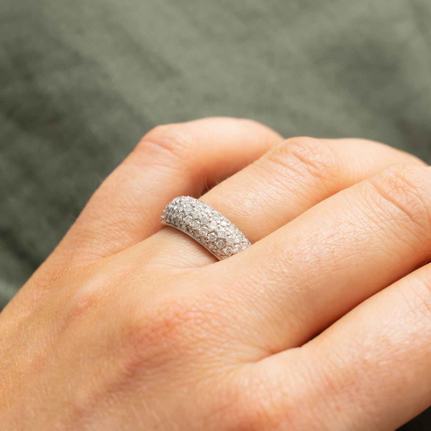 14k Pave Set Diamond Dome Ring | 0.60ctw | SZ 6.5
