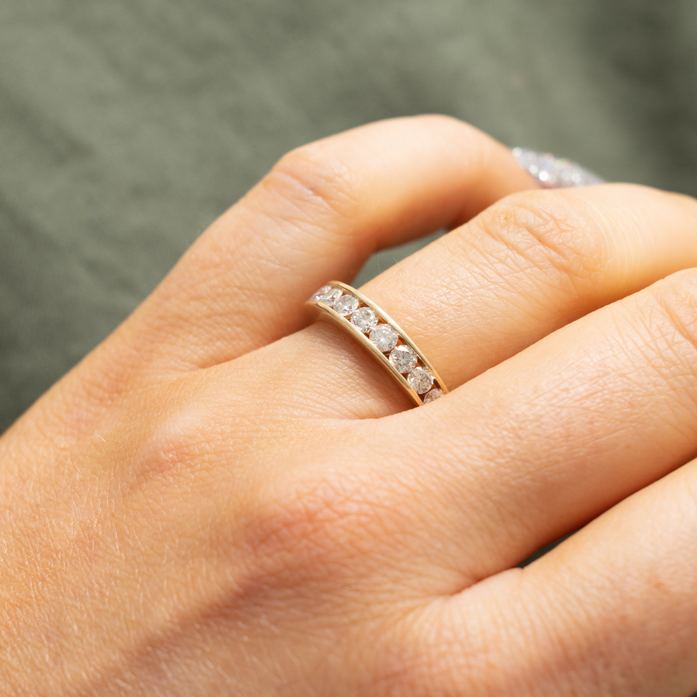 14k Semi Eternity Diamond Band | 0.65ctw | 4.1mm | SZ 7.5