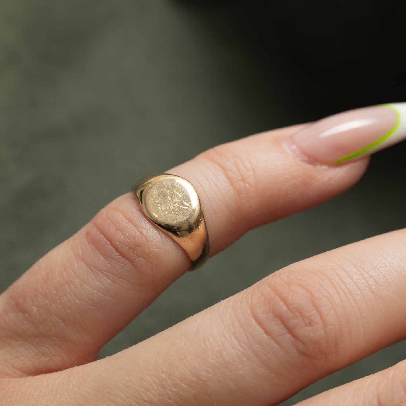 10k Yellow Gold "L" Signet Ring | SZ 2.25
