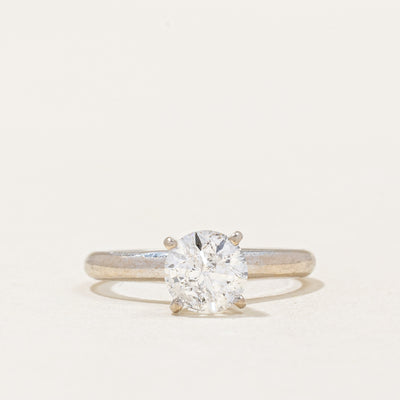 14k White Gold Solitaire Diamond Engagement Ring | 0.92ct I2 G | SZ 4.5 |