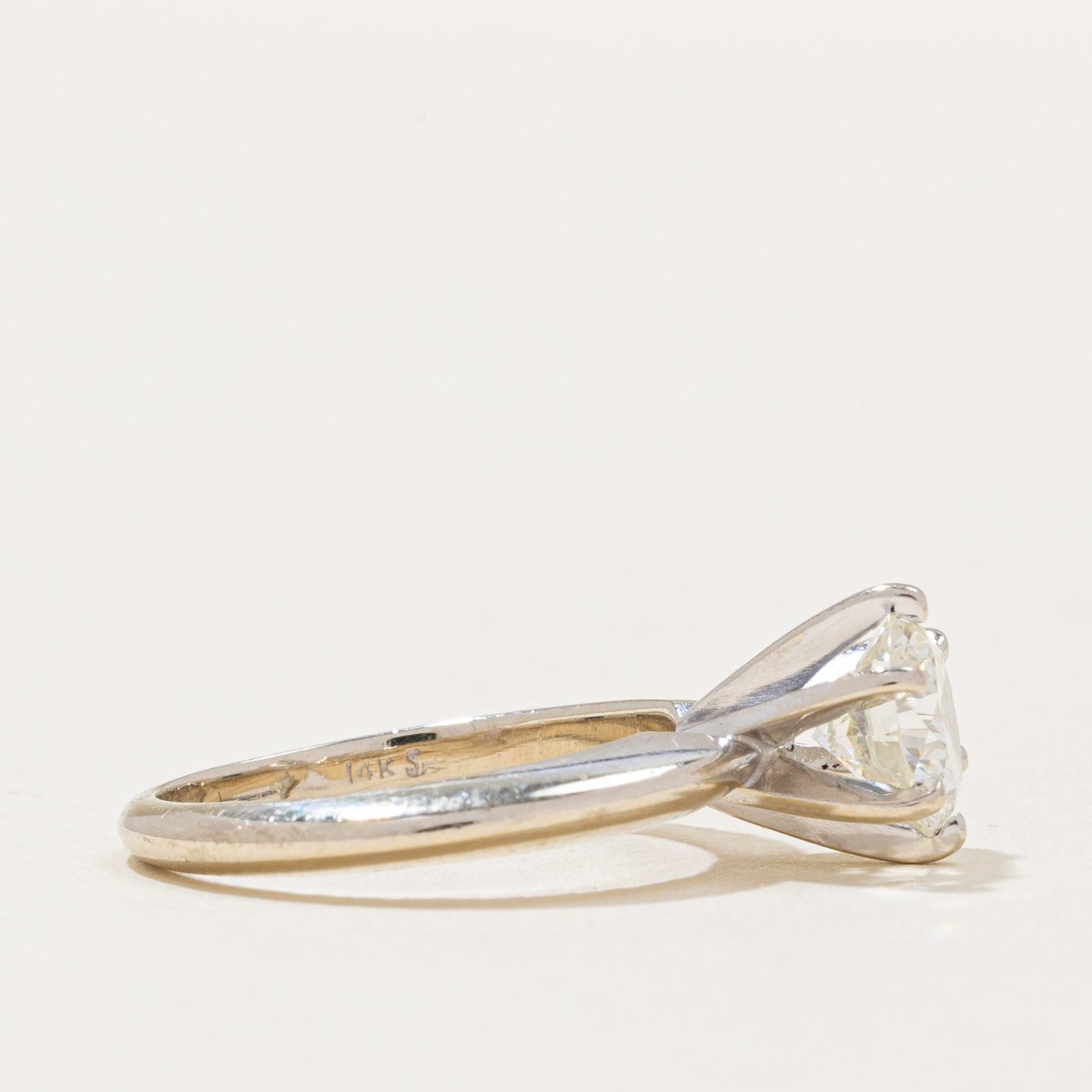 Bague de fiançailles solitaire en diamant à six griffes | 1,04 ct SI2 I | Taille 4,25 | 