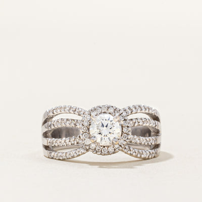 18k White Diamond Engagement Ring | 0.97ctw | SZ 8.5 |