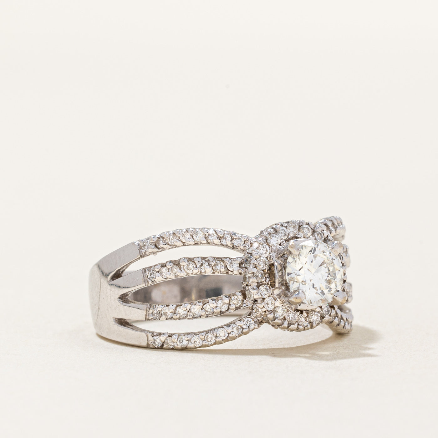 18k White Diamond Engagement Ring | 0.97ctw | SZ 8.5 |