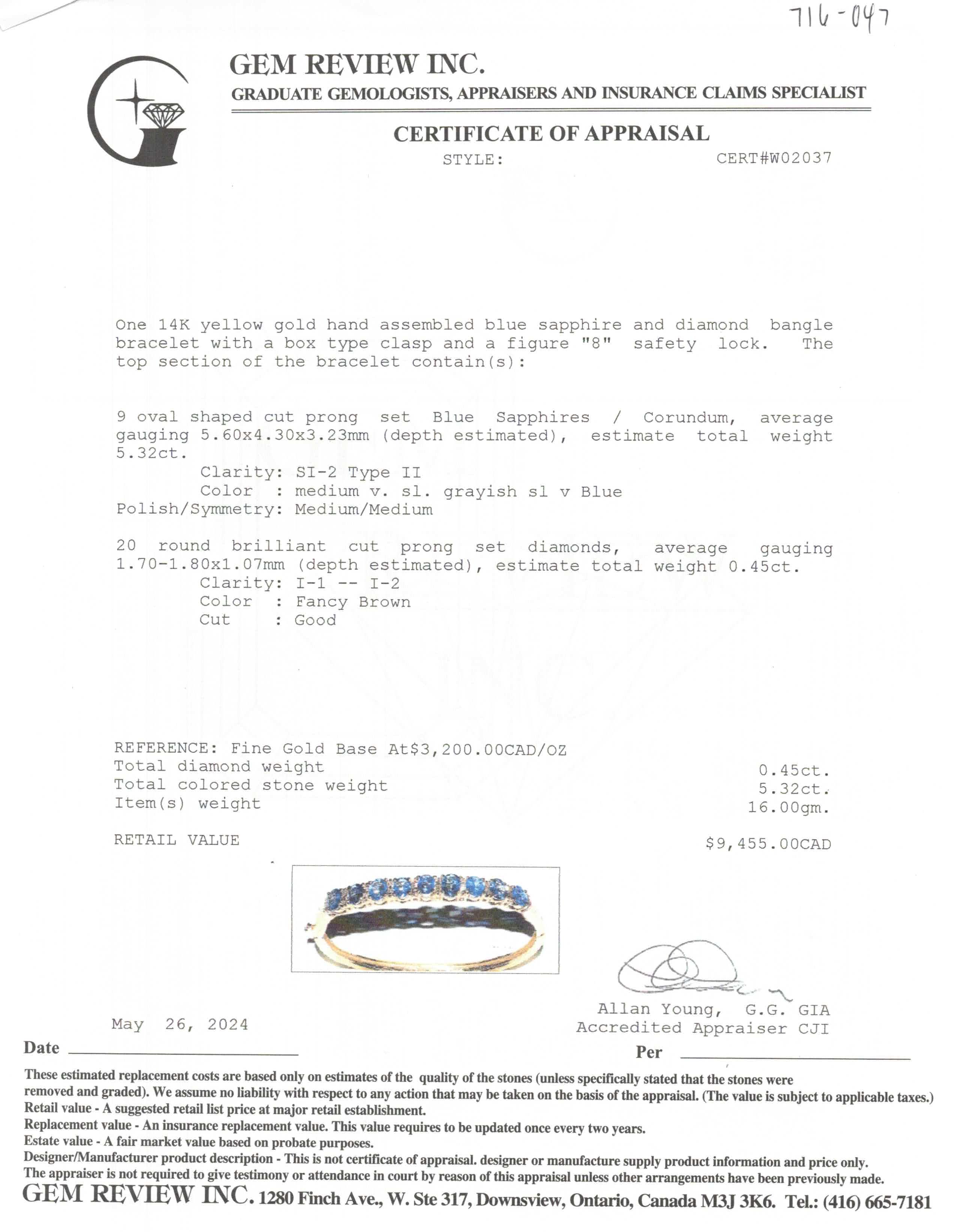 Sapphire & Diamond Bracelet | 5.32ctw, 0.45ctw | 7" |
