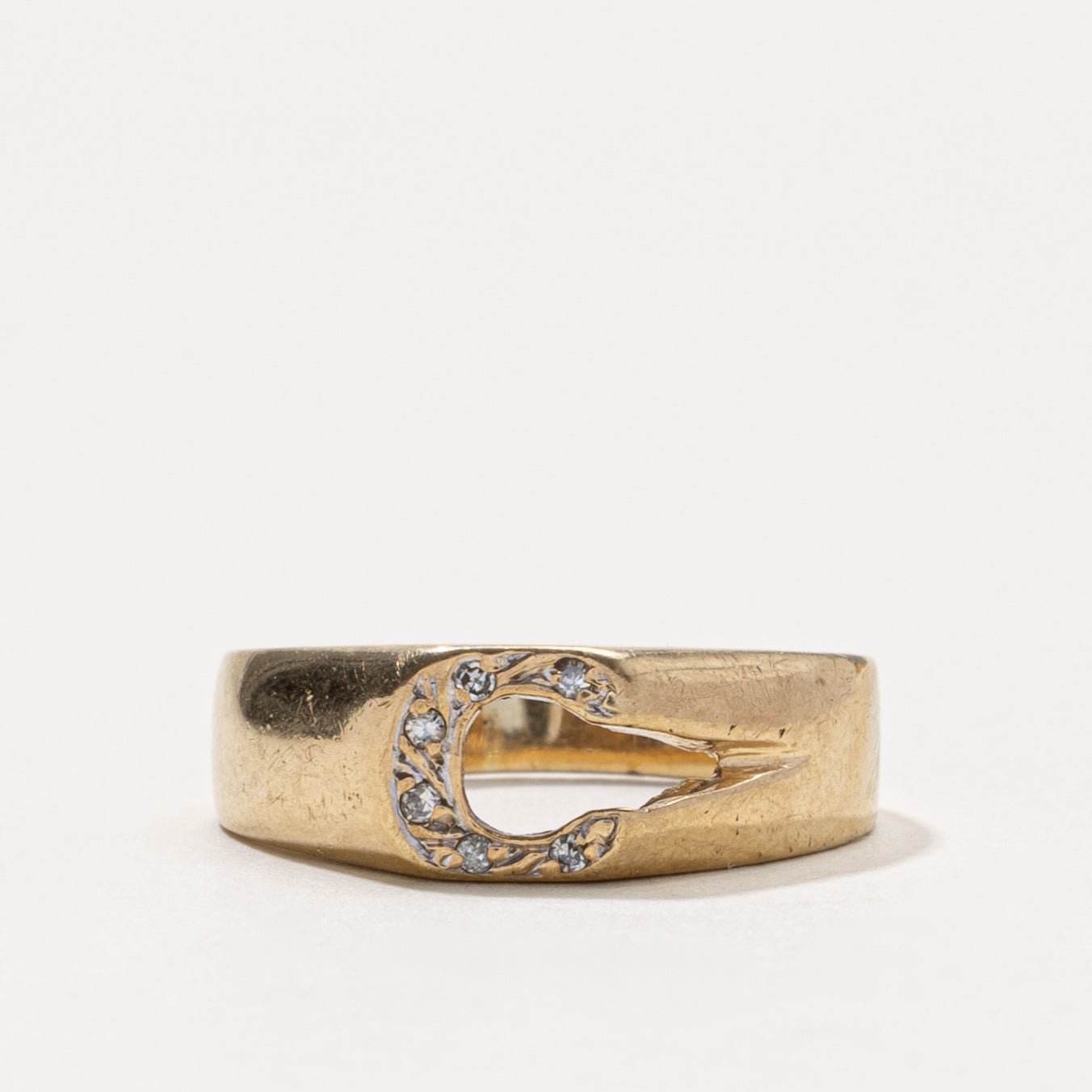 10k Diamond "C" Initial Ring | SZ 5.5