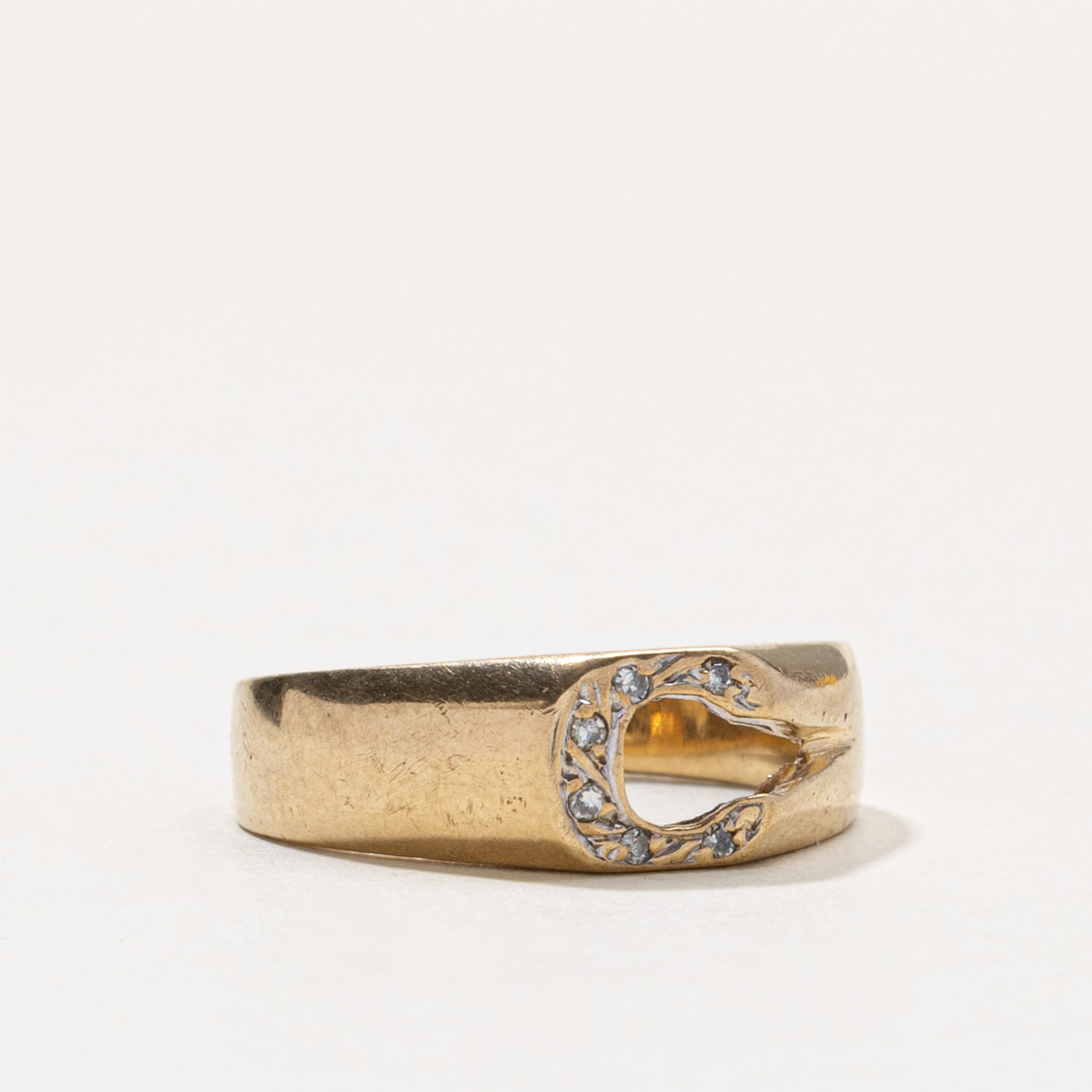 10k Diamond "C" Initial Ring | SZ 5.5