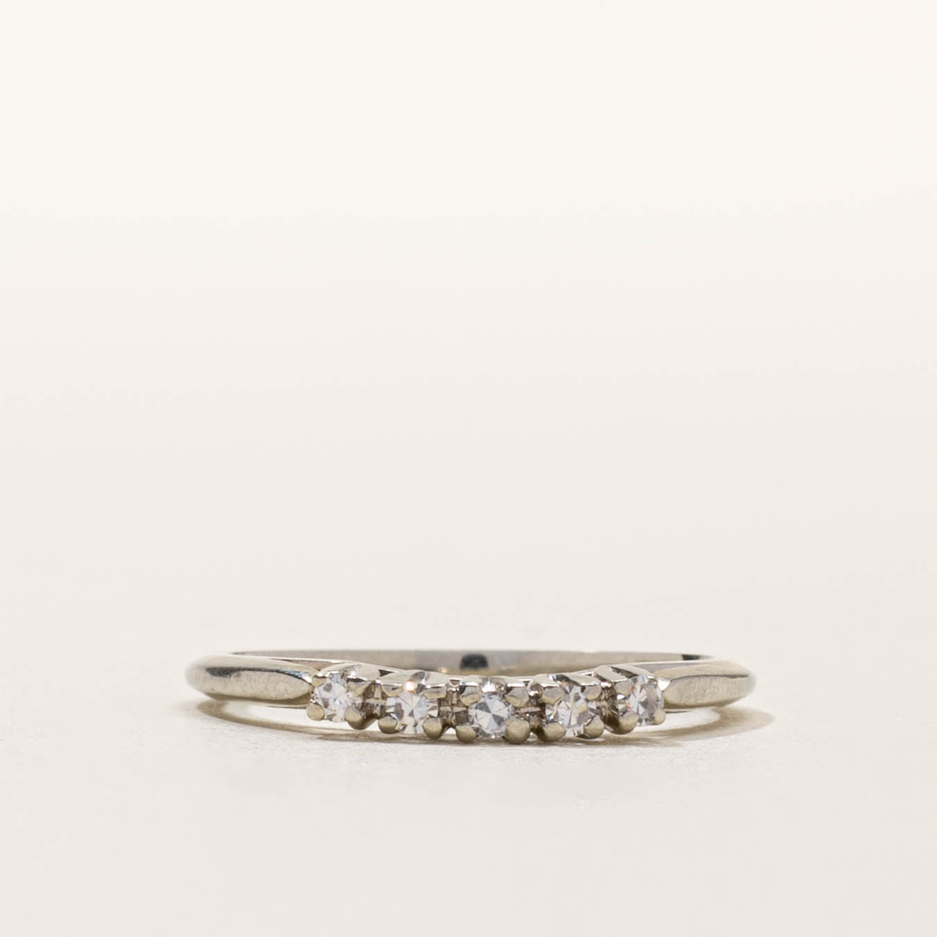 Vintage Canadian Five Stone Diamond Contour Ring | SZ 5.75