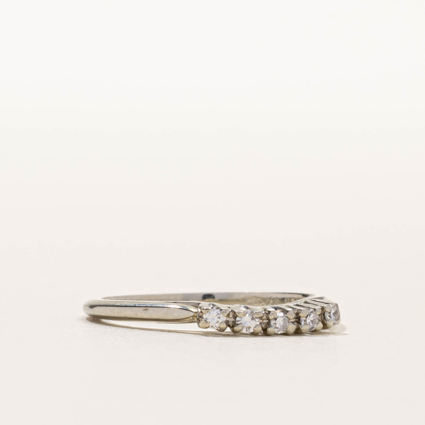 Vintage Canadian Five Stone Diamond Contour Ring | SZ 5.75