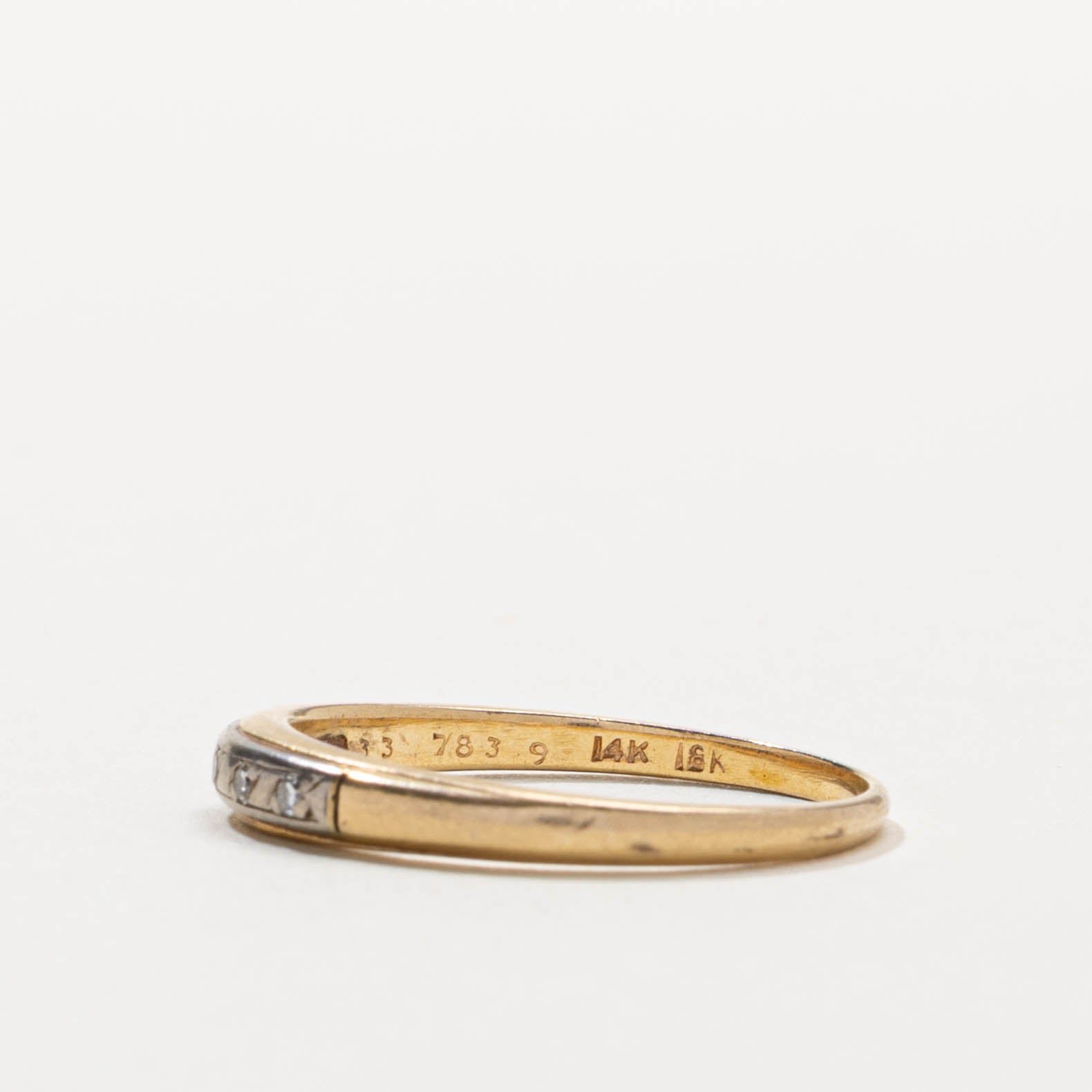 ‘Birks’ 14k Two Tone Diamond Band | SZ 8