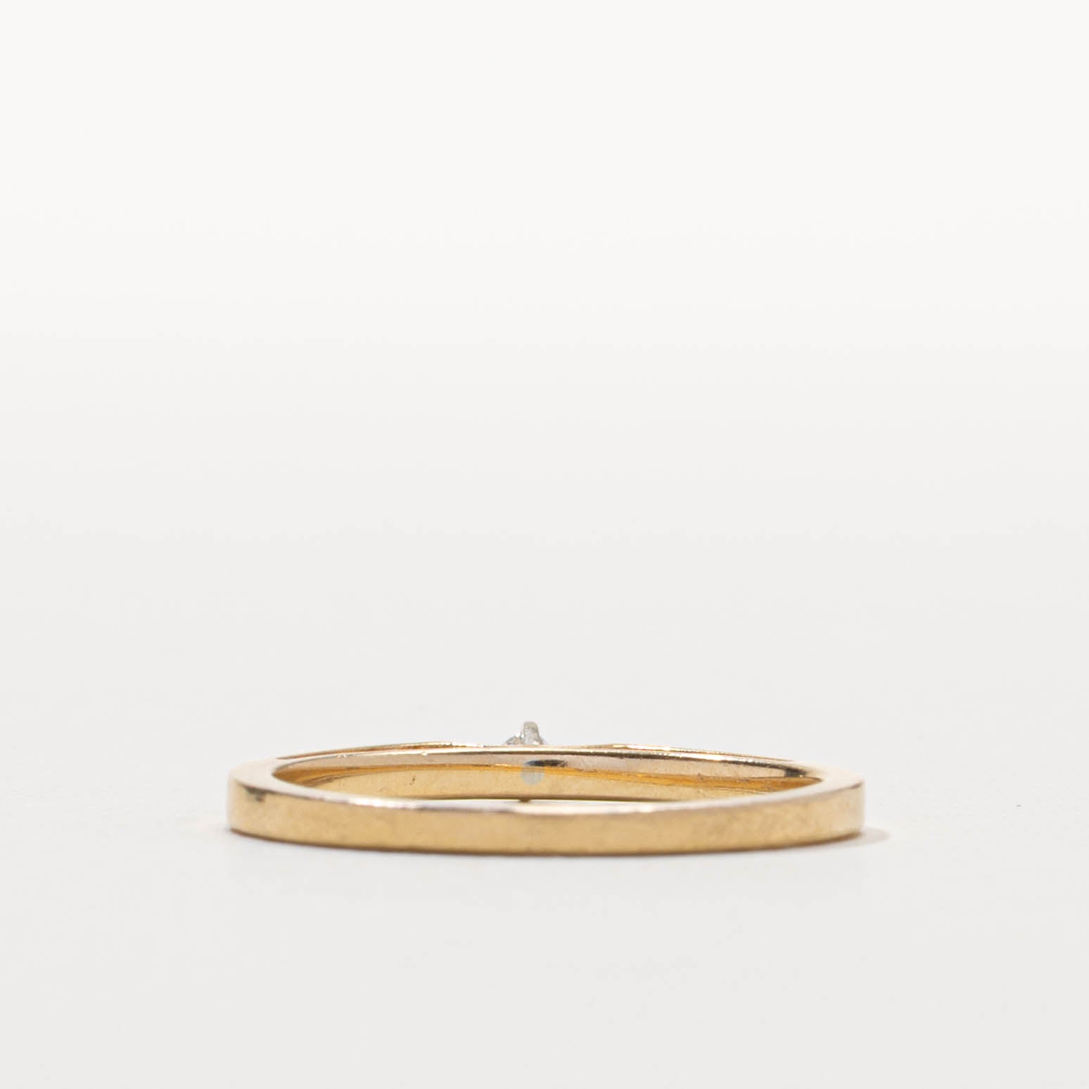 14k Single Stone Diamond Plain Band | 2mm | SZ 7