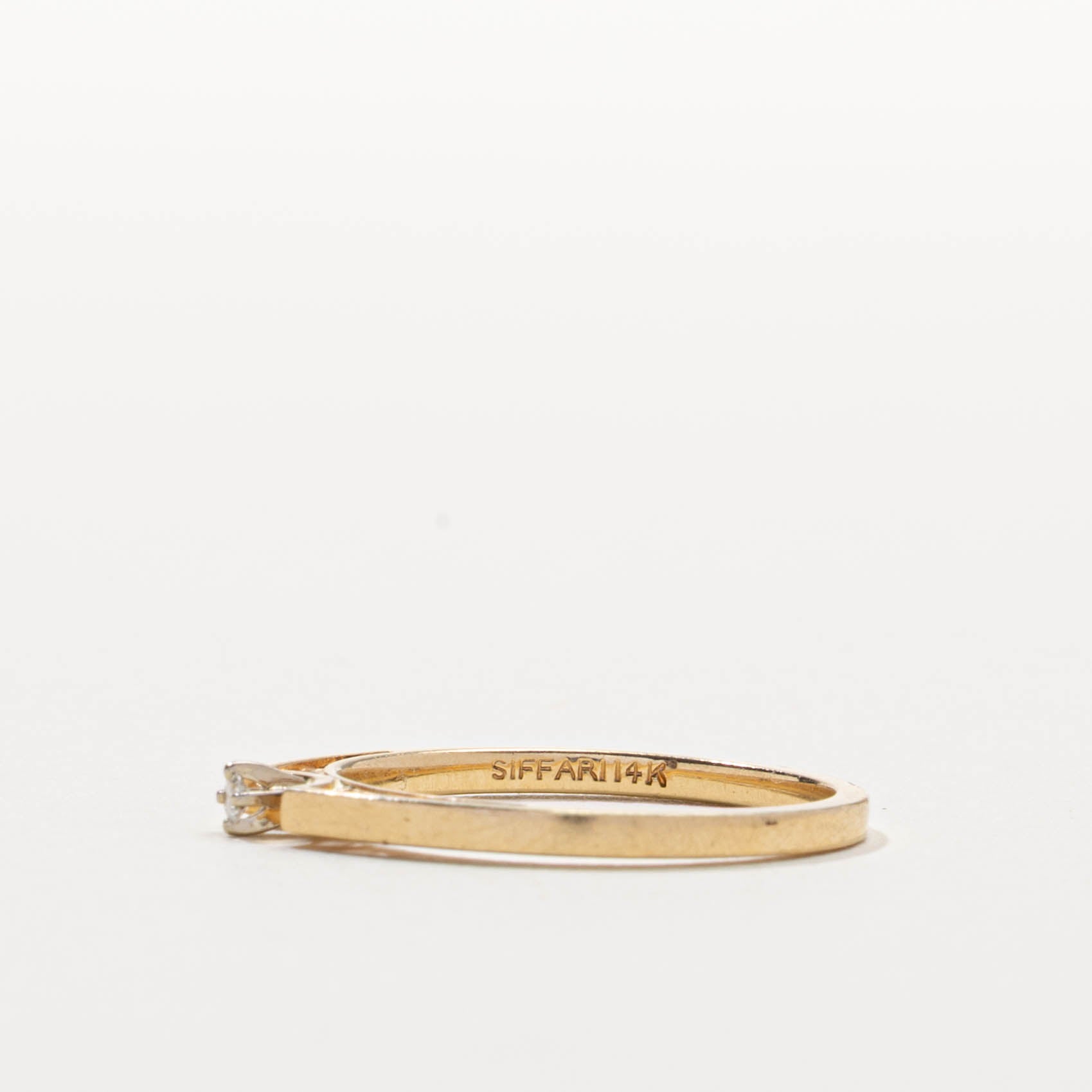 14k Single Stone Diamond Plain Band | 2mm | SZ 7